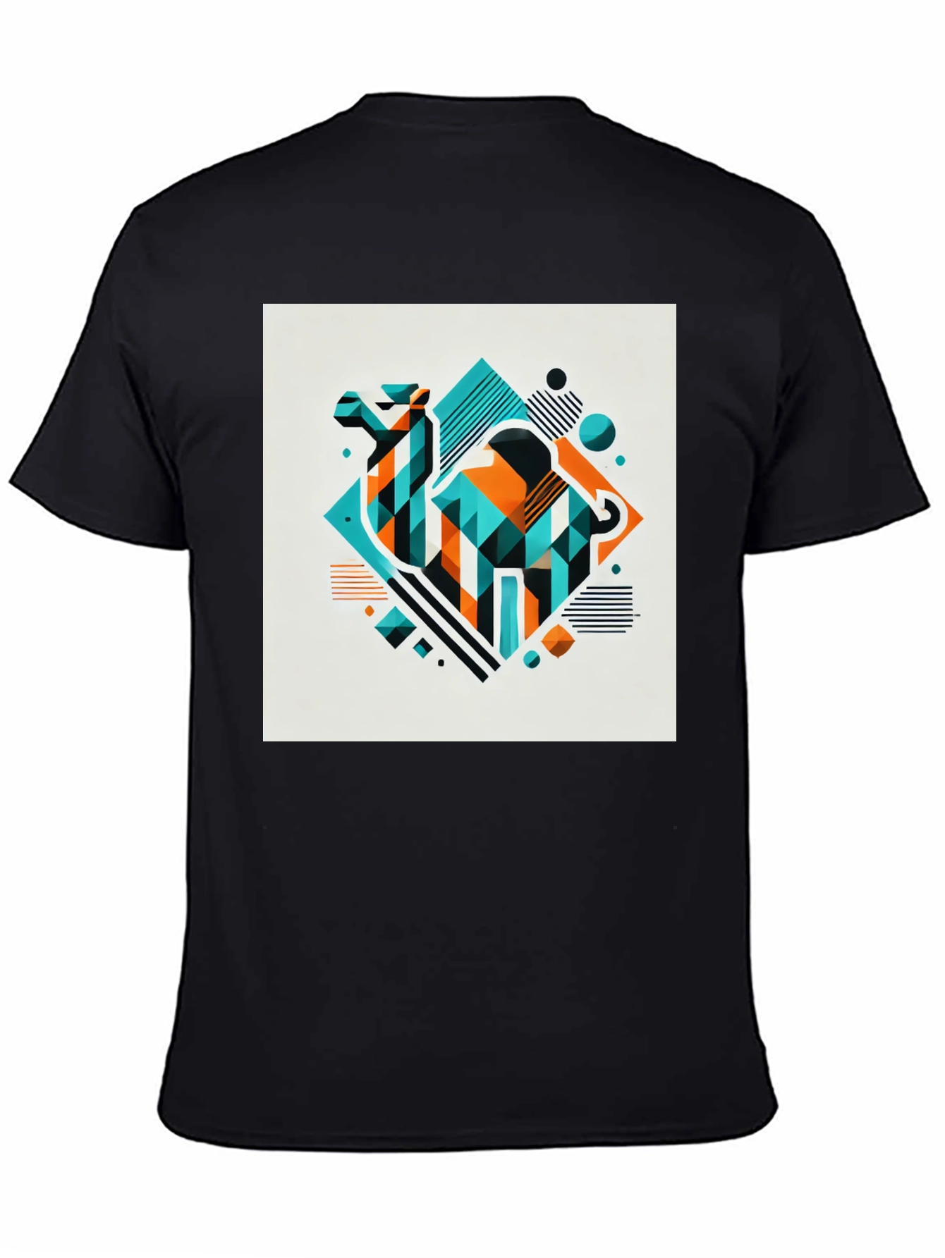 Geometric Camel Graphic Tee - Modern Design