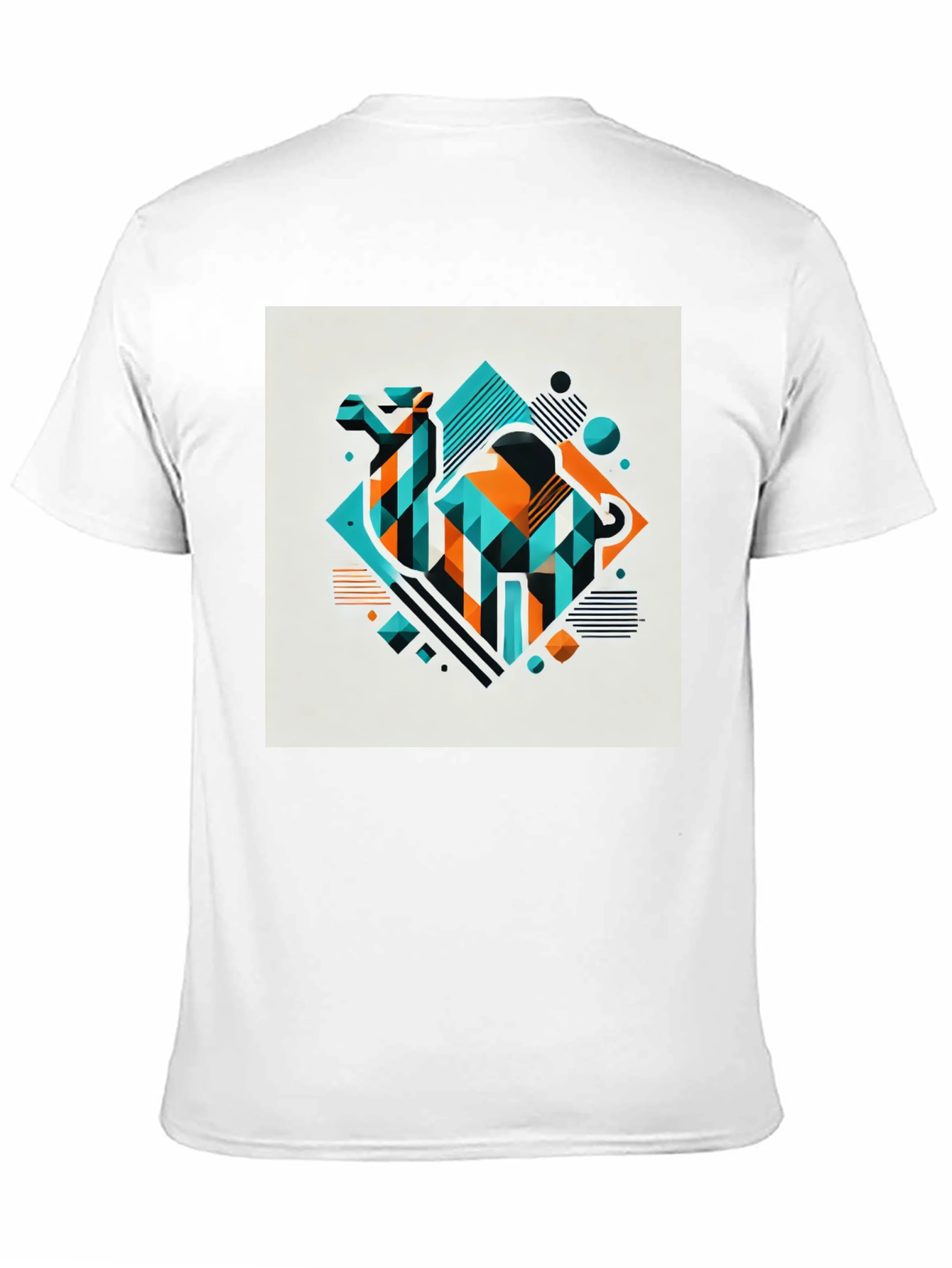 Geometric Camel Graphic Tee - Modern Design