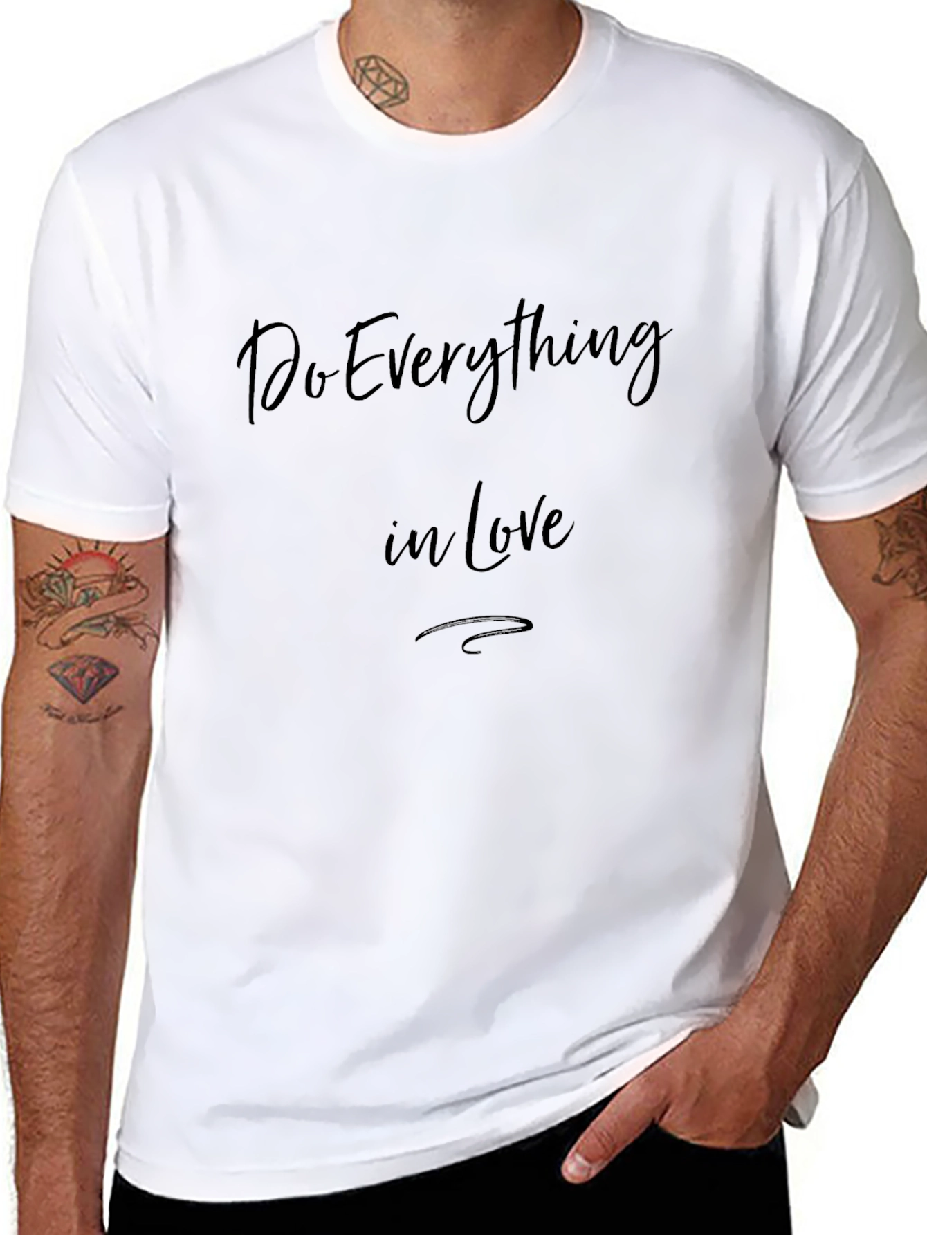 Inspirational Do Everything in Love Black T-Shirt