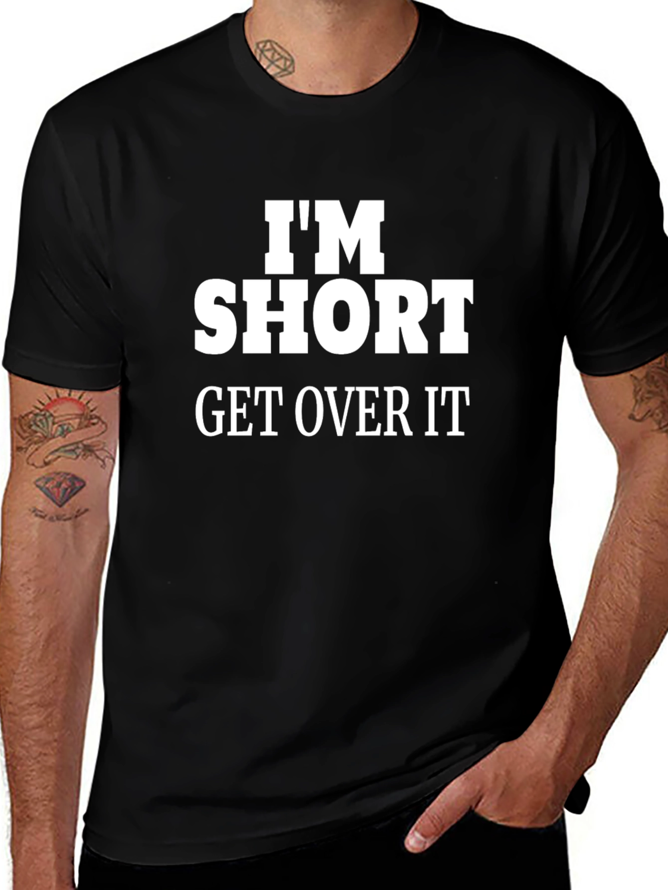 Im Short Get Over It Funny Graphic Tee