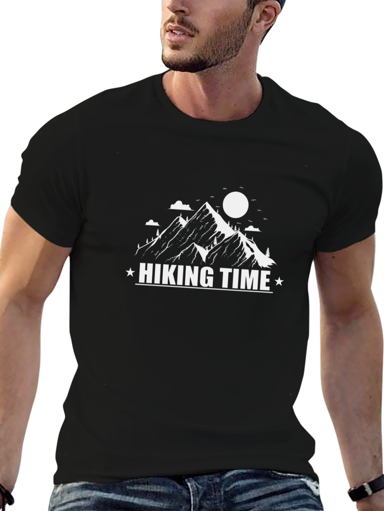 Hiking Time Graphic T-Shirt - Black