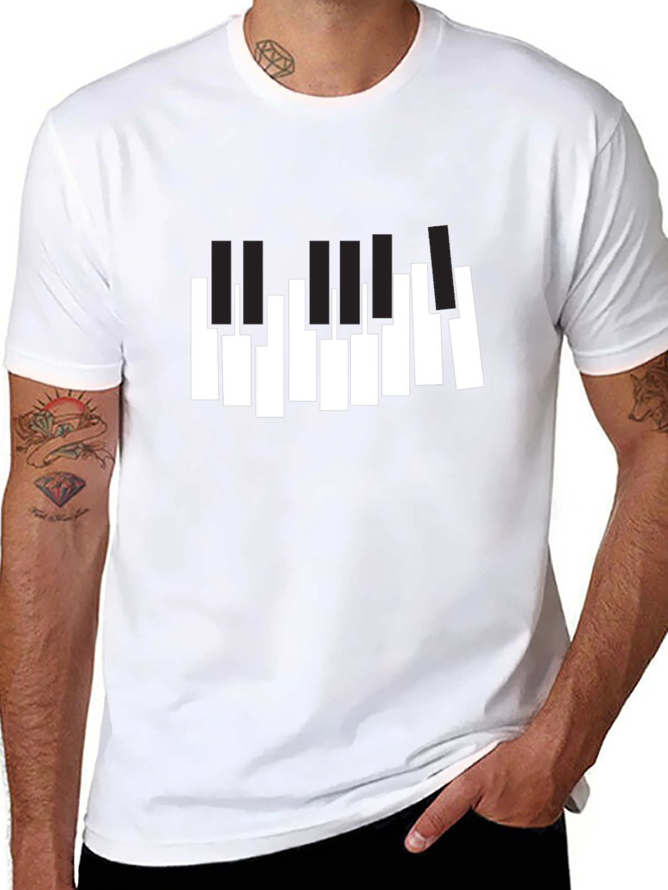 Piano Keys Graphic Black T-Shirt