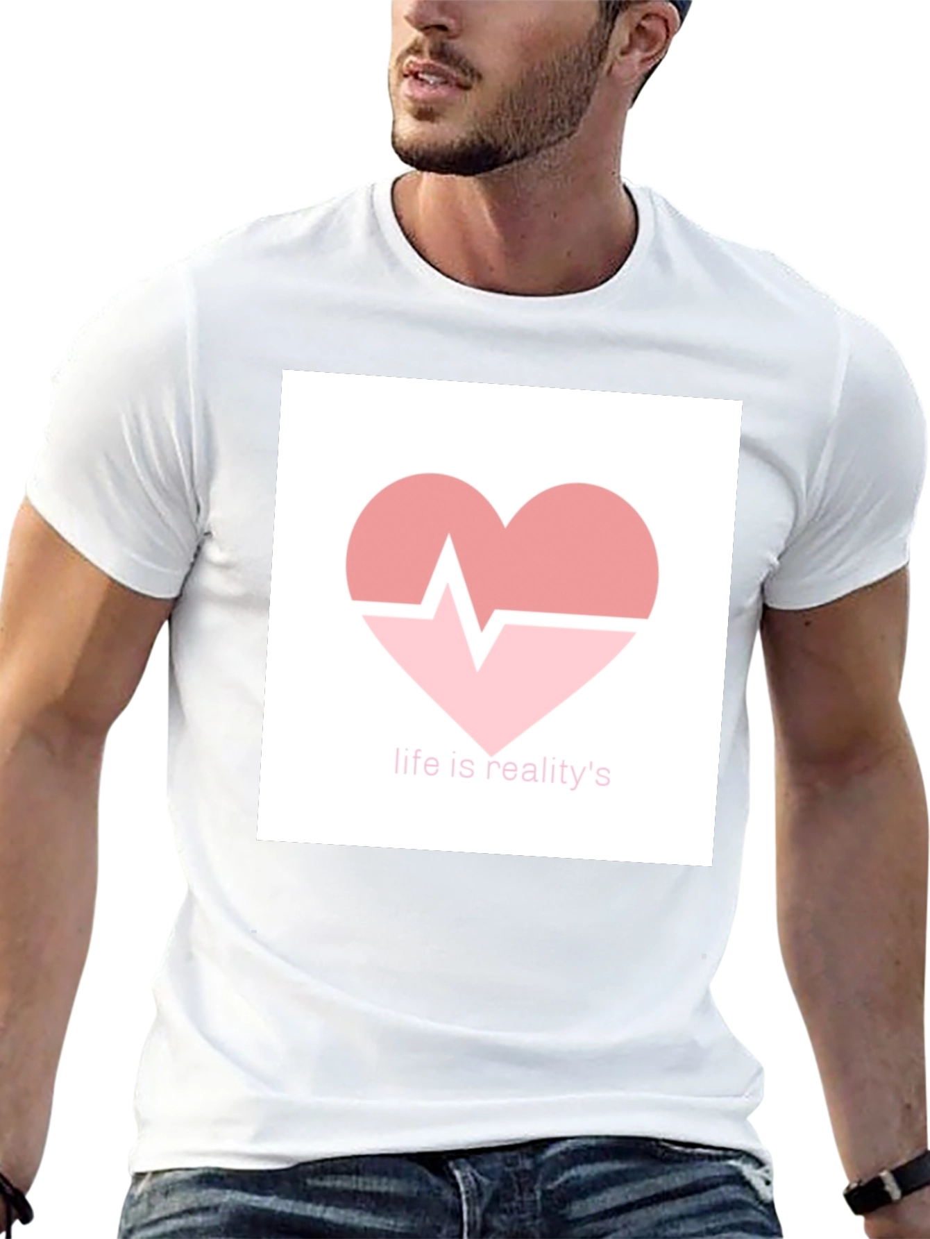 Life is Reality Heartbeat Graphic Tee - Black