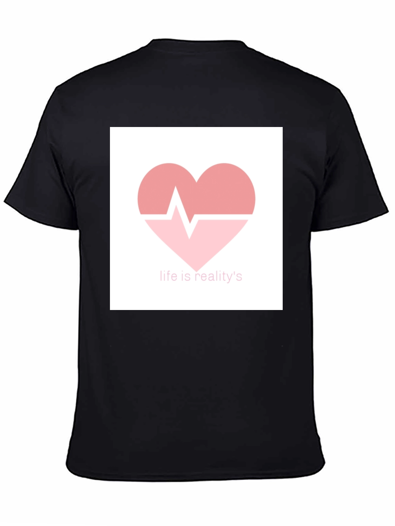 Life is Reality Heartbeat Graphic Tee - Black