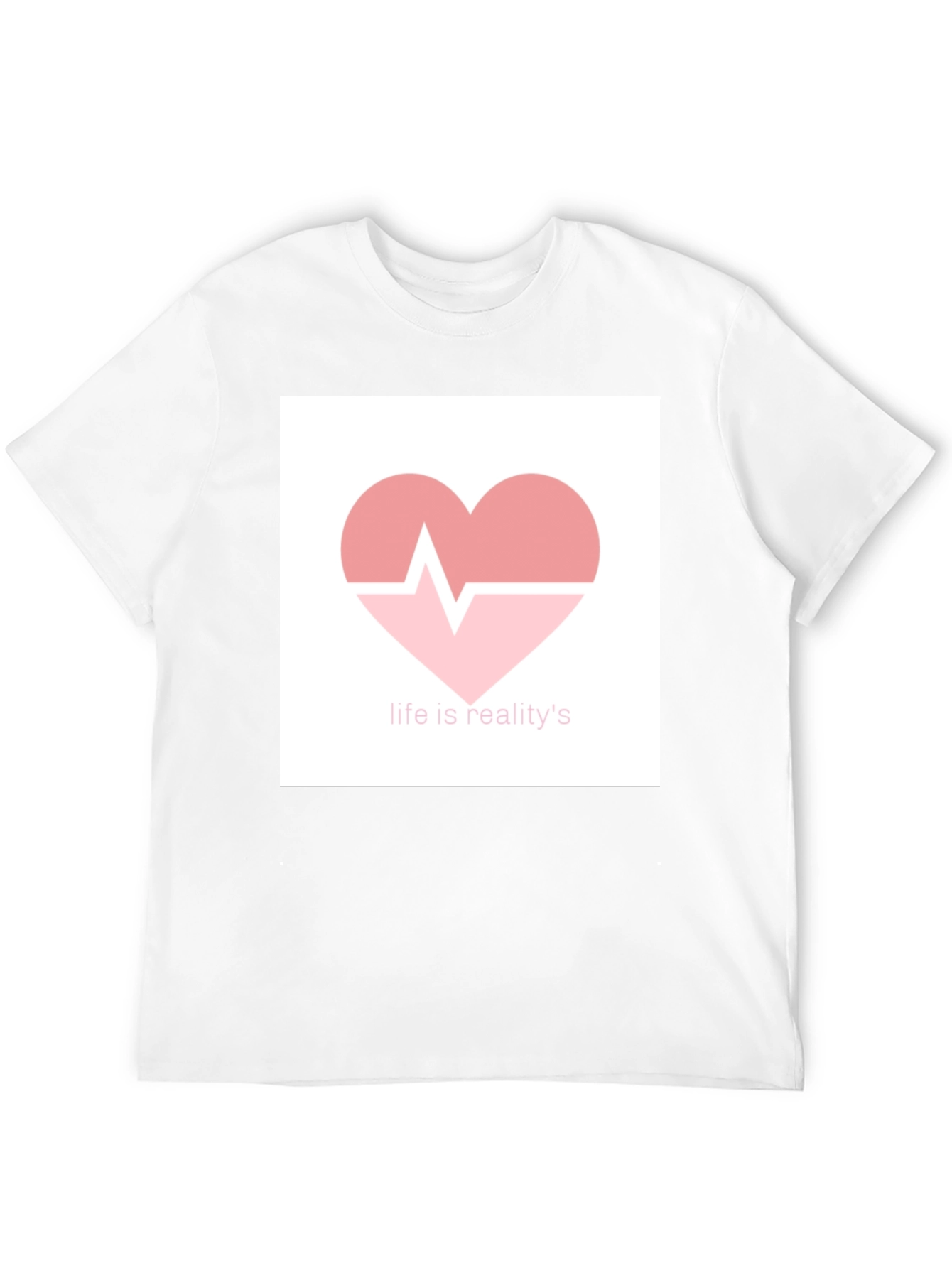 Life is Reality Heartbeat Graphic Tee - Black