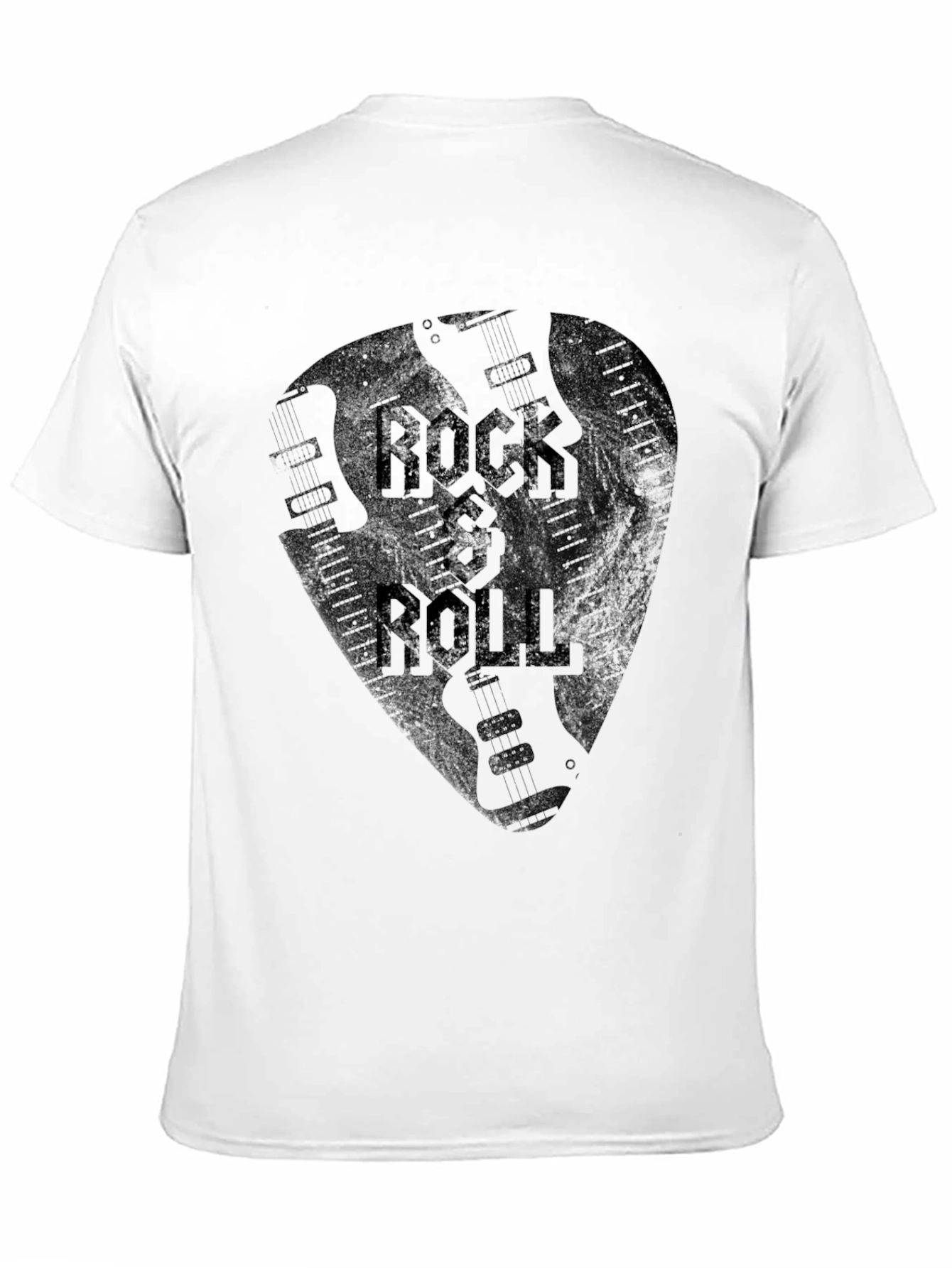 Rock & Roll Guitar Pick Graphic T-Shirt - Black