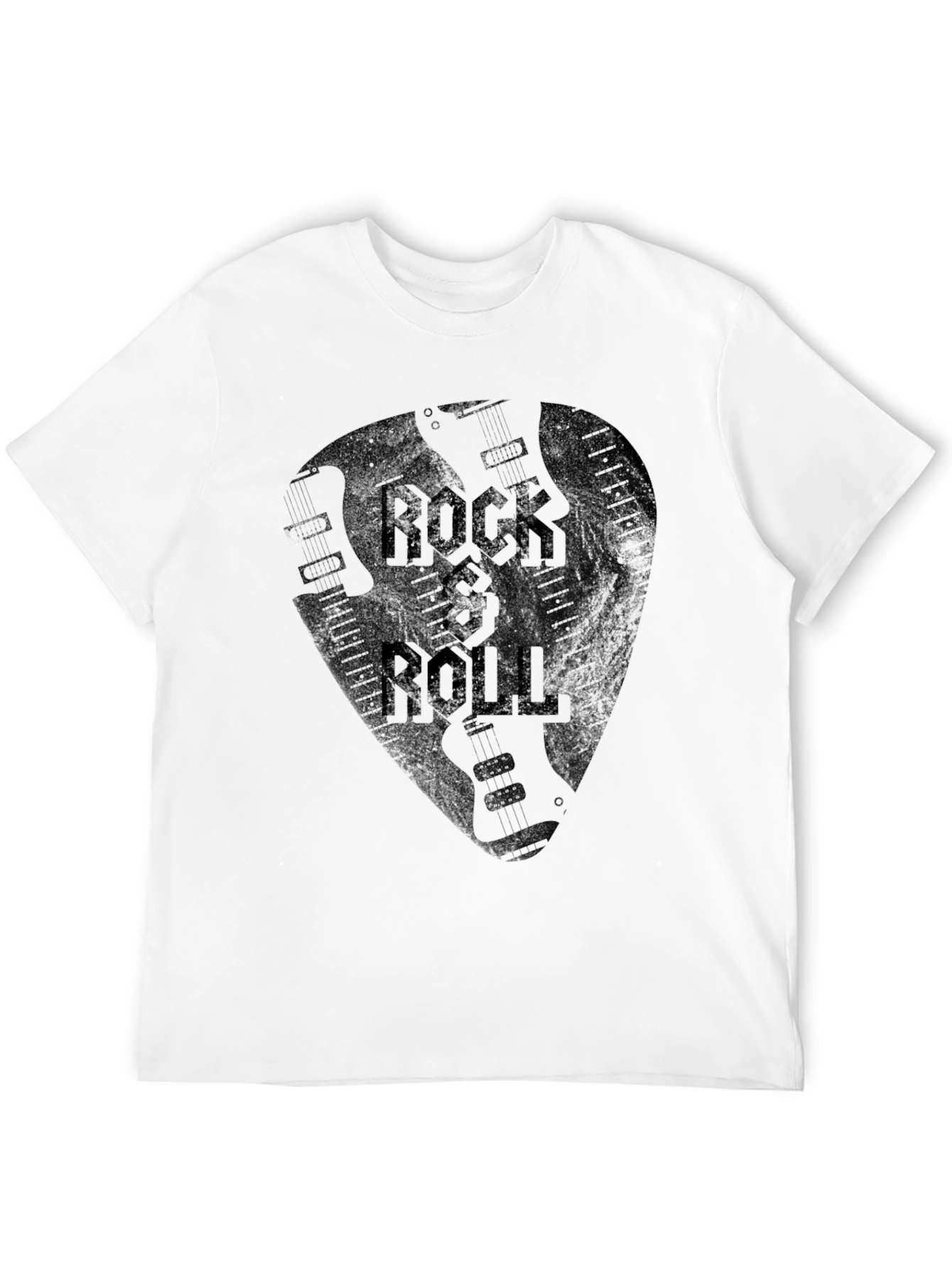 Rock & Roll Guitar Pick Graphic T-Shirt - Black