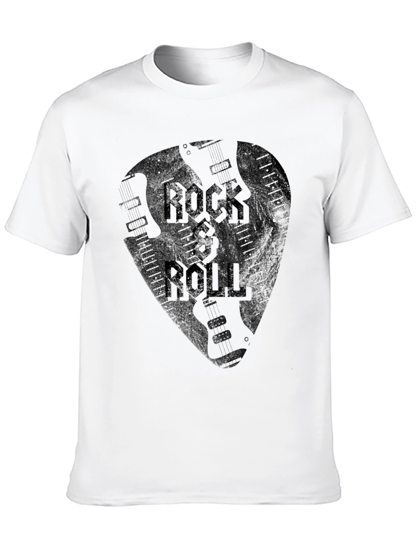 Rock & Roll Guitar Pick Graphic T-Shirt - Black