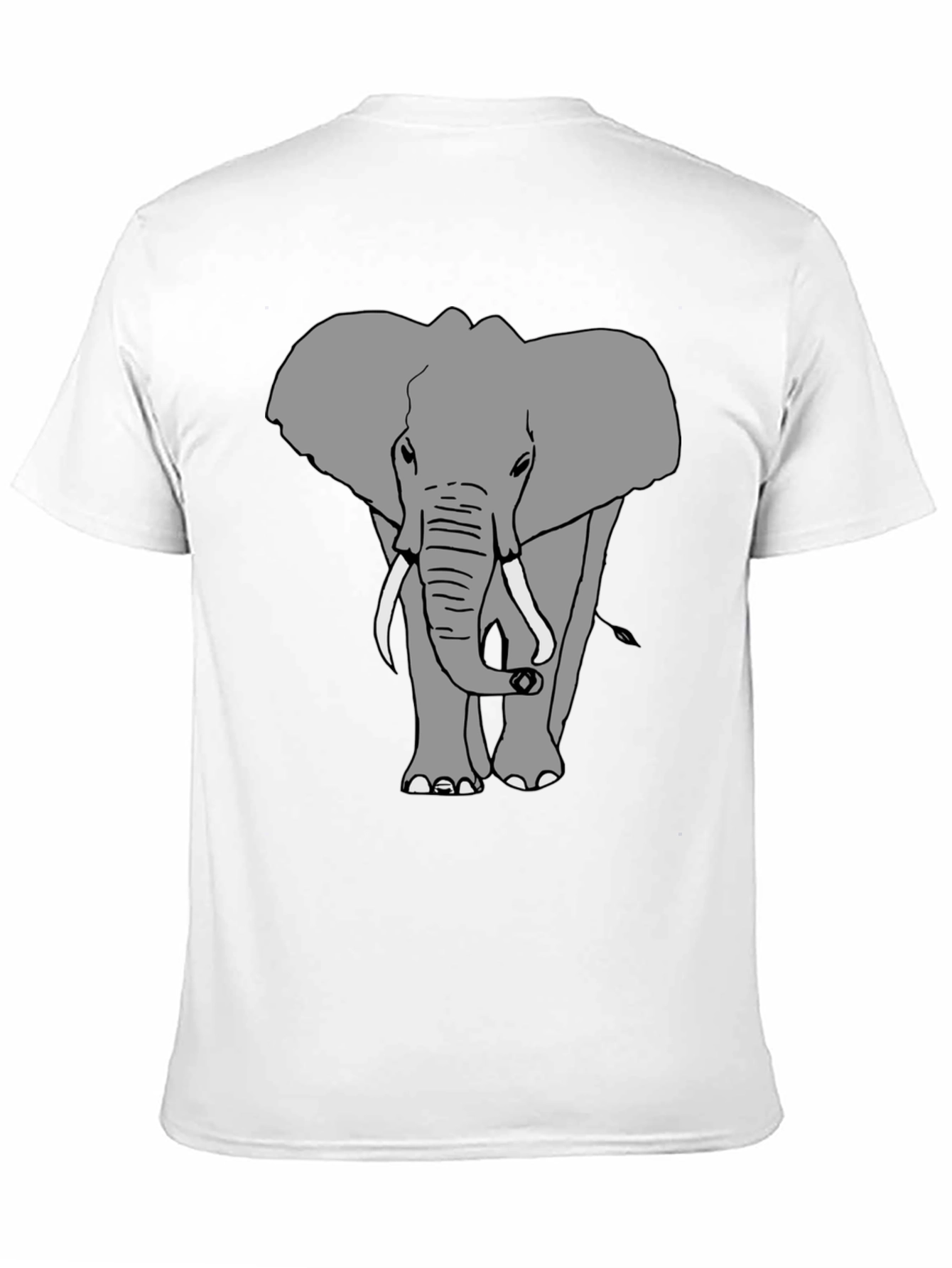 Elephant Graphic Print Crew Neck Tee - Black