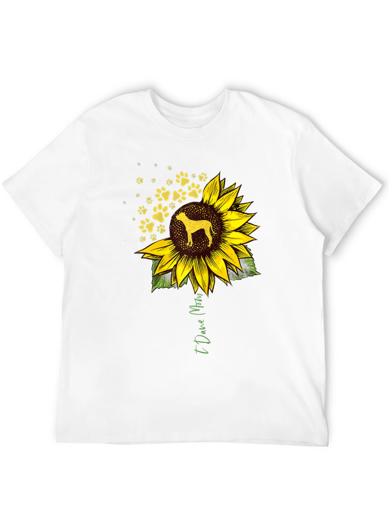 I Love Mom Dog Sunflower T-Shirt