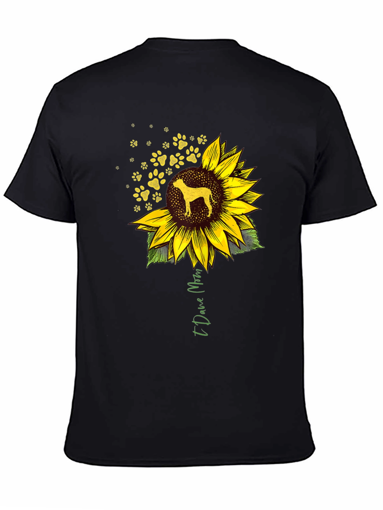 I Love Mom Dog Sunflower T-Shirt