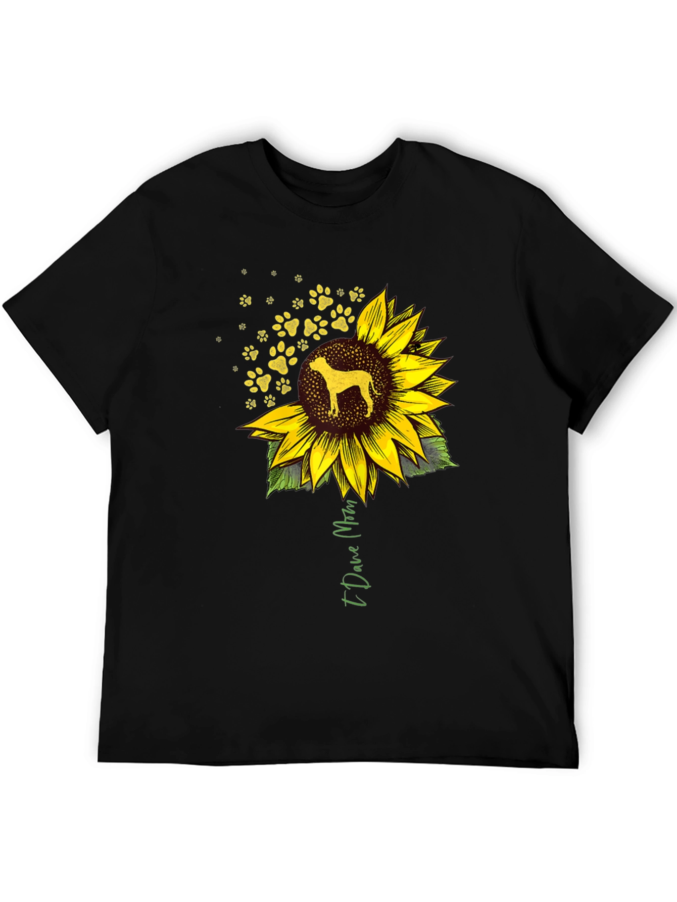 I Love Mom Dog Sunflower T-Shirt