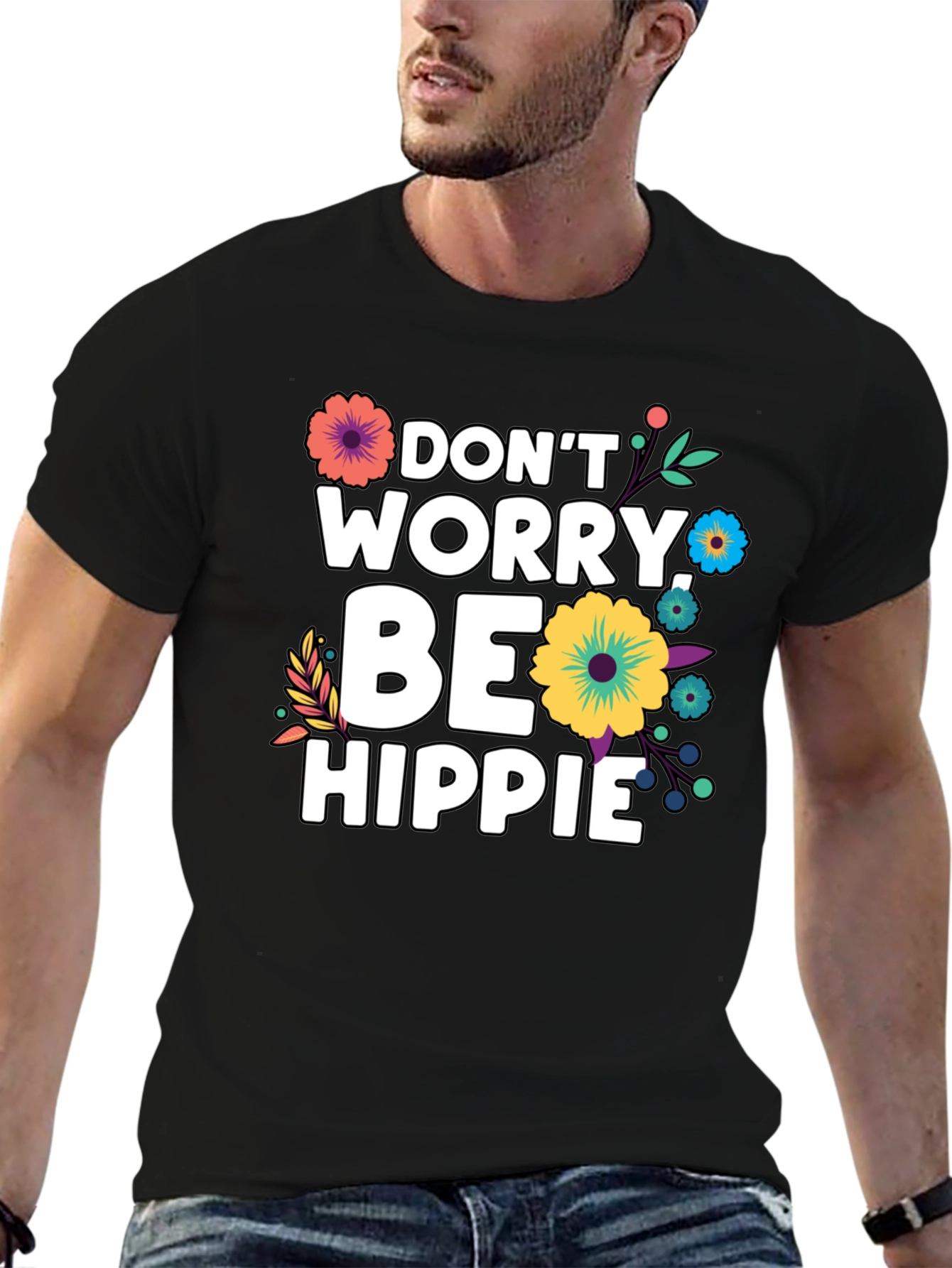 Dont Worry Be Hippie Graphic T-Shirt