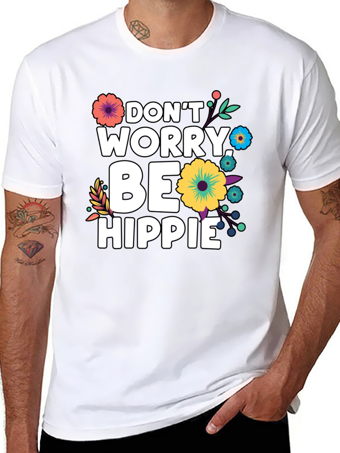 Dont Worry Be Hippie Graphic T-Shirt