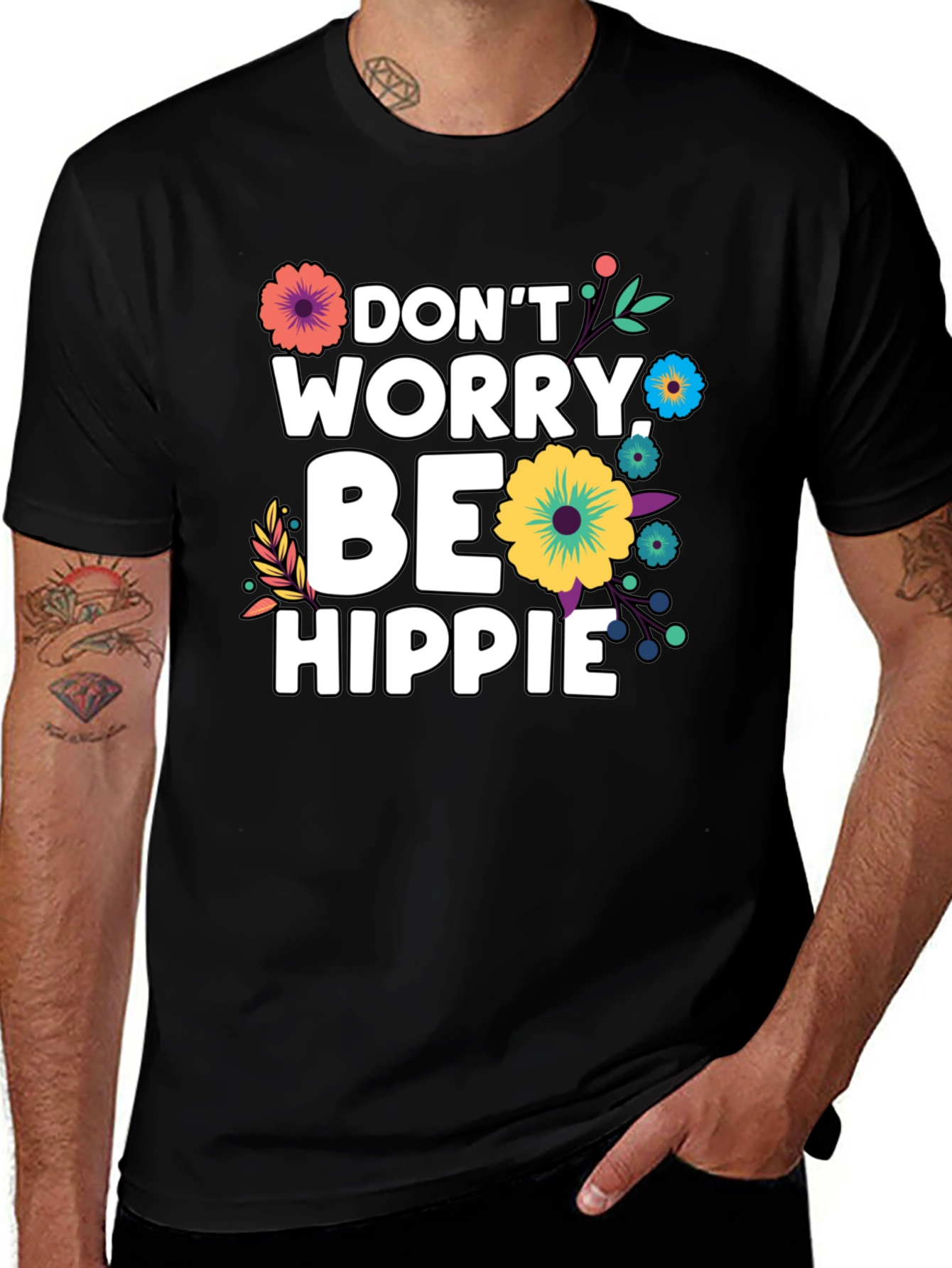 Dont Worry Be Hippie Graphic T-Shirt