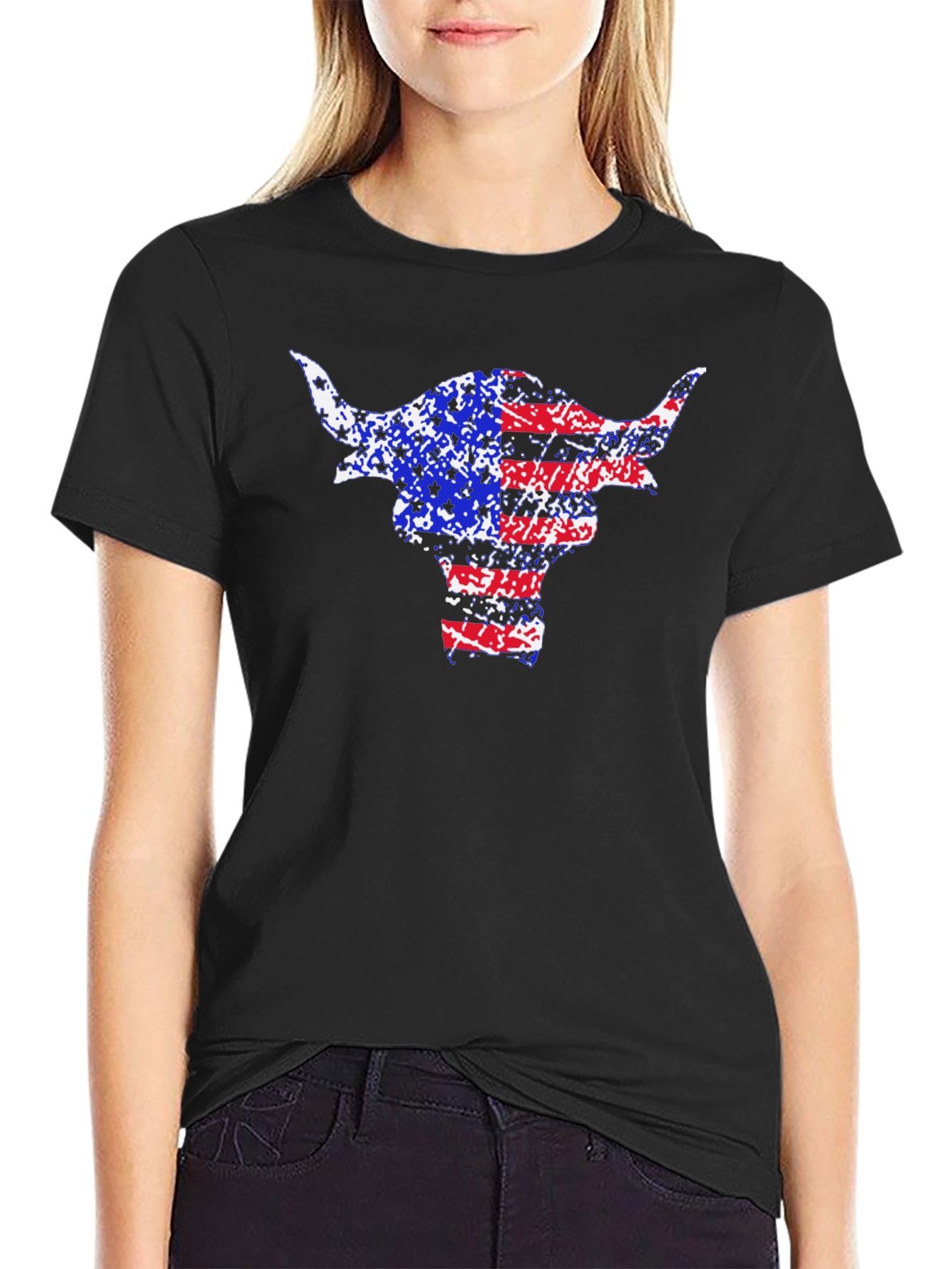 American Flag Bull Graphic Tee