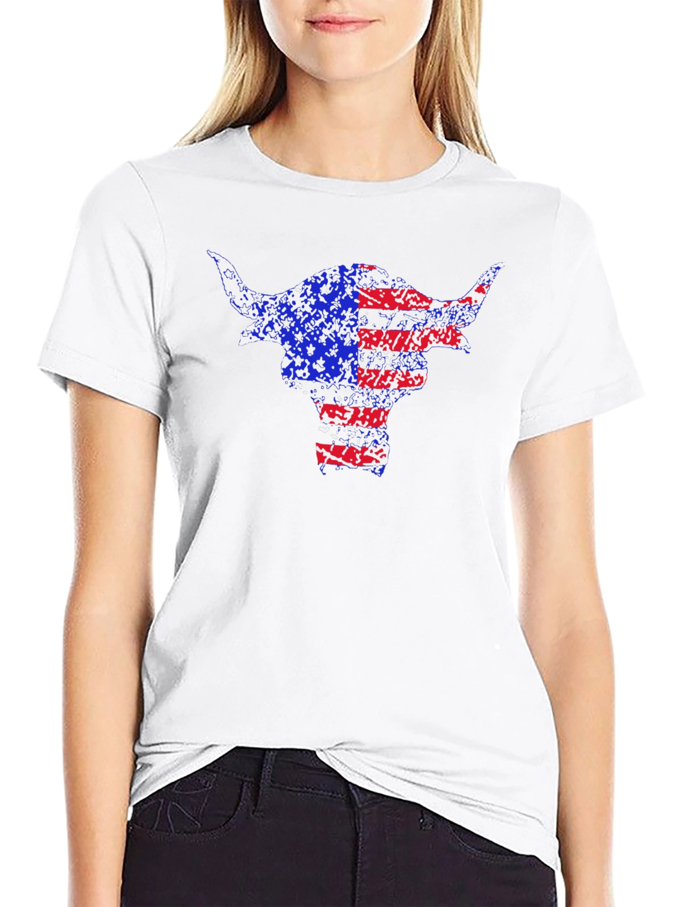 American Flag Bull Graphic Tee