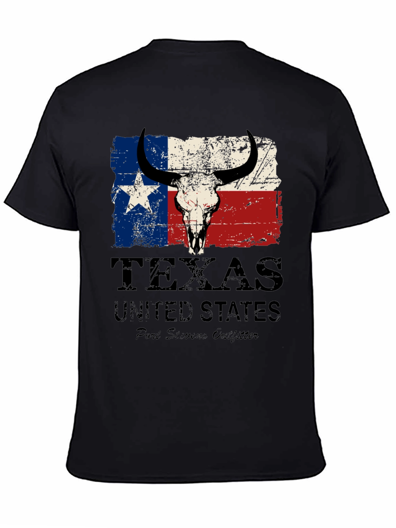 Texas Flag Bull Skull Graphic Tee
