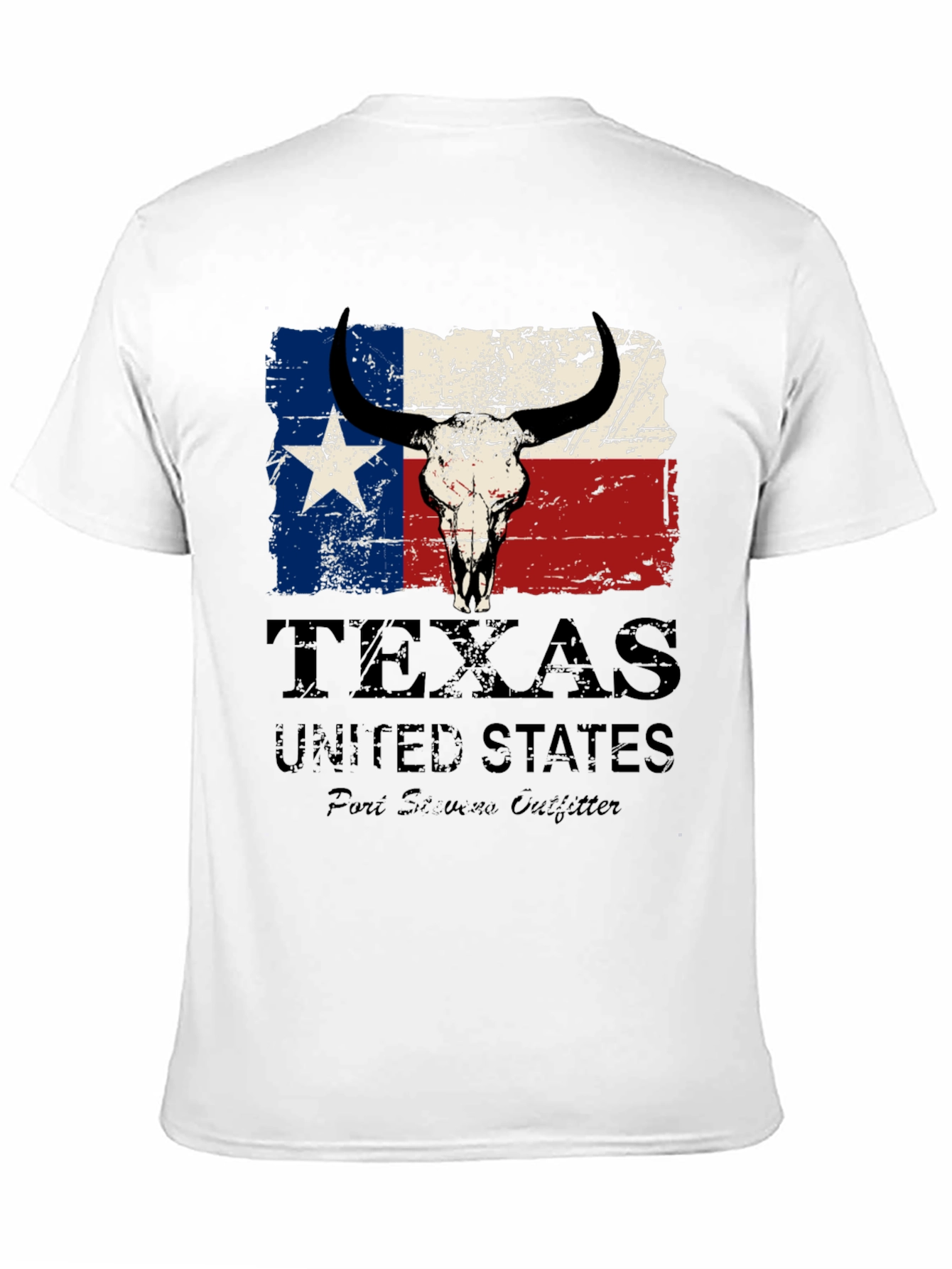 Texas Flag Bull Skull Graphic Tee