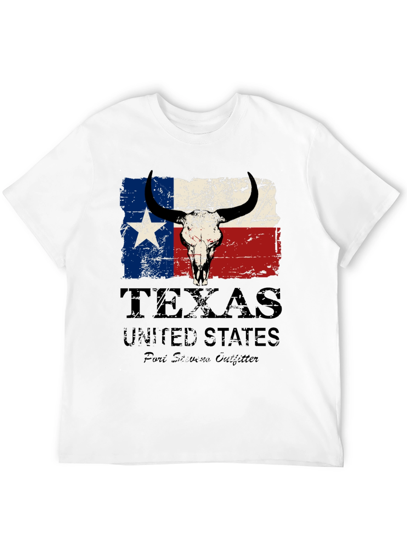 Texas Flag Bull Skull Graphic Tee