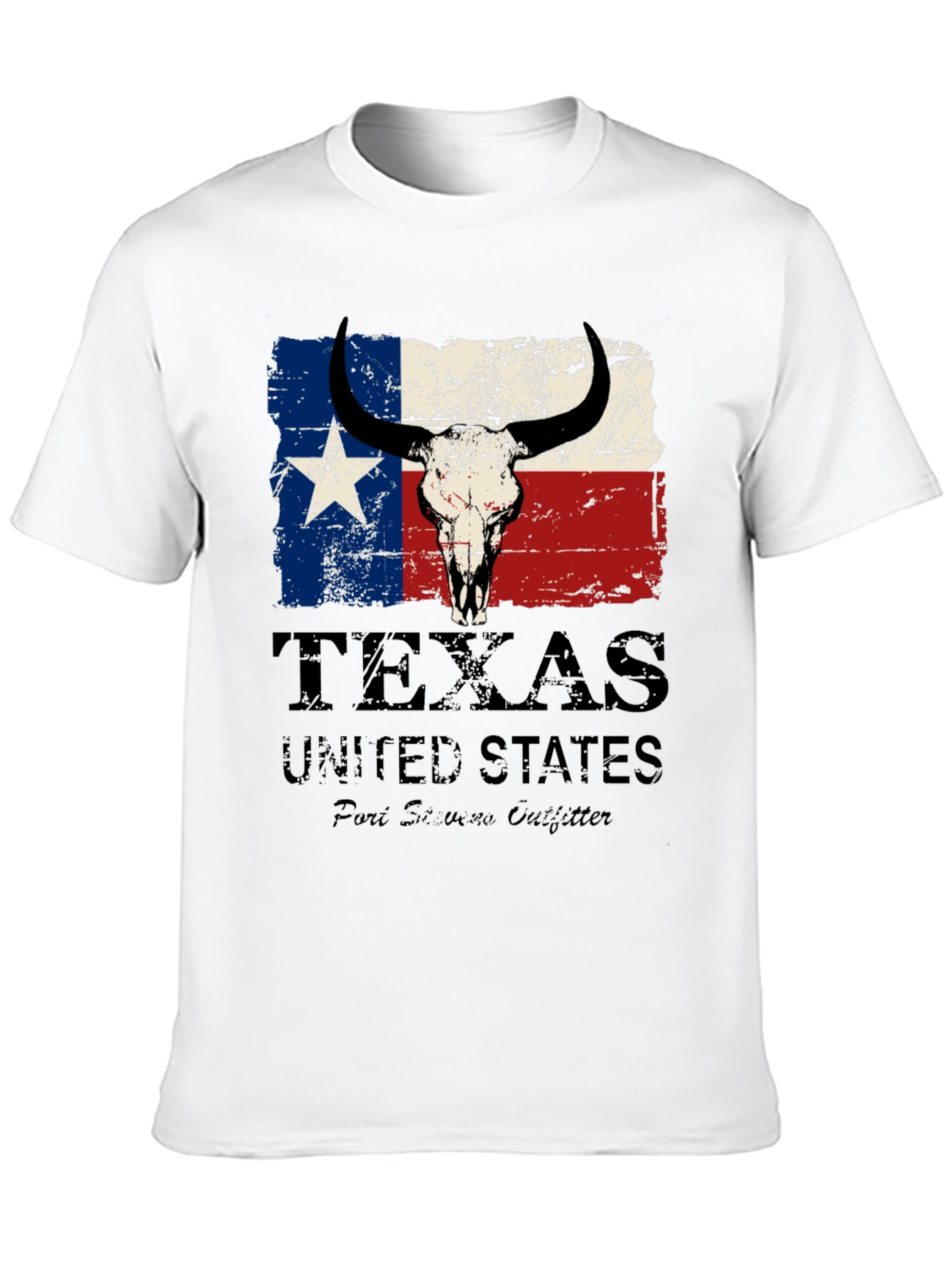 Texas Flag Bull Skull Graphic Tee