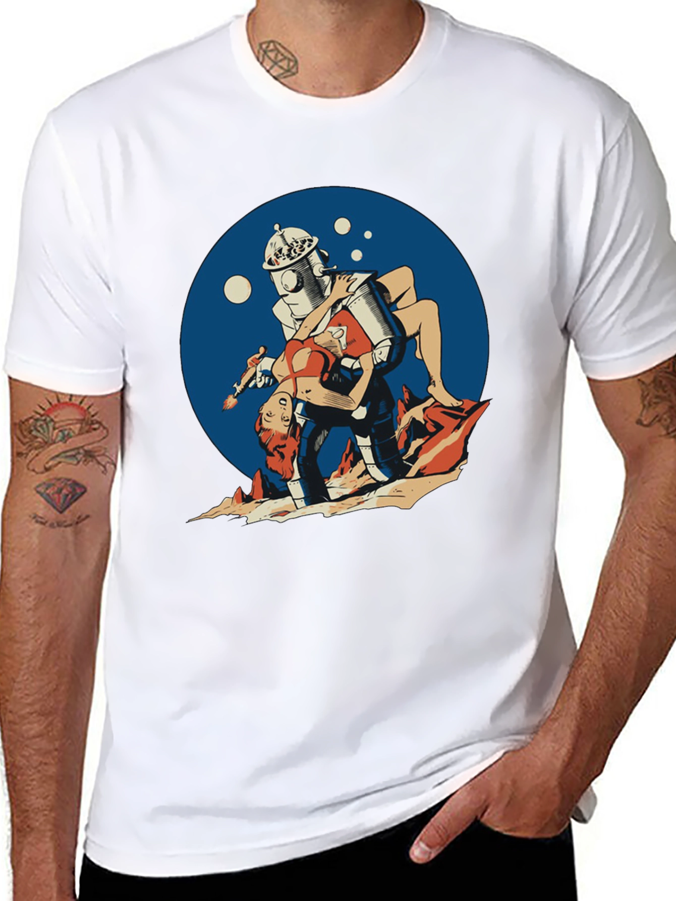 Retro Robot Pin-Up T-Shirt