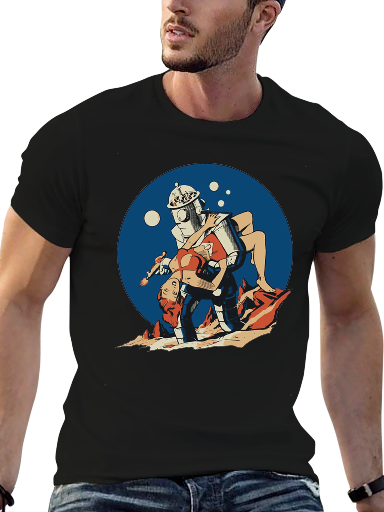 Retro Robot Pin-Up T-Shirt
