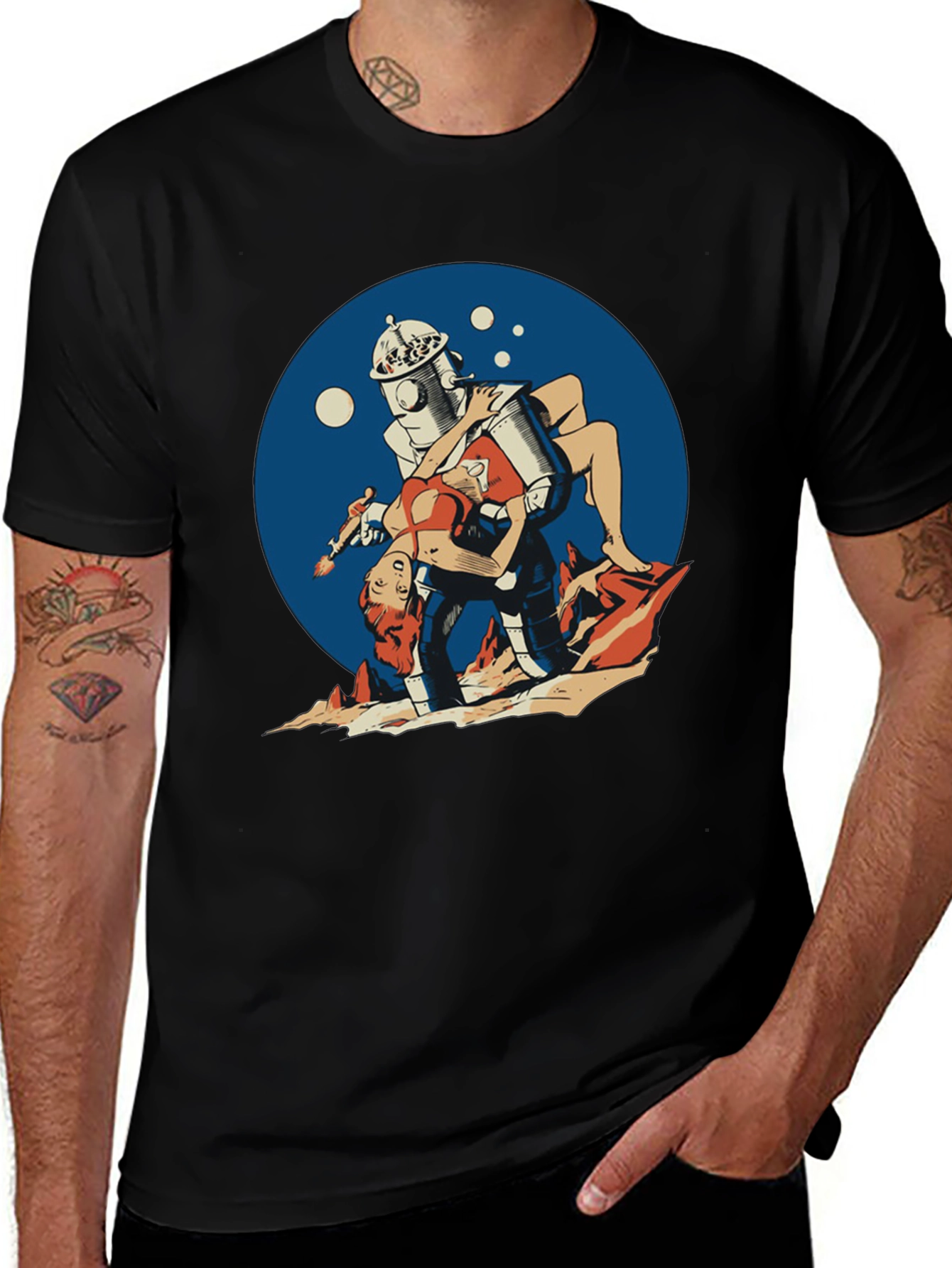 Retro Robot Pin-Up T-Shirt