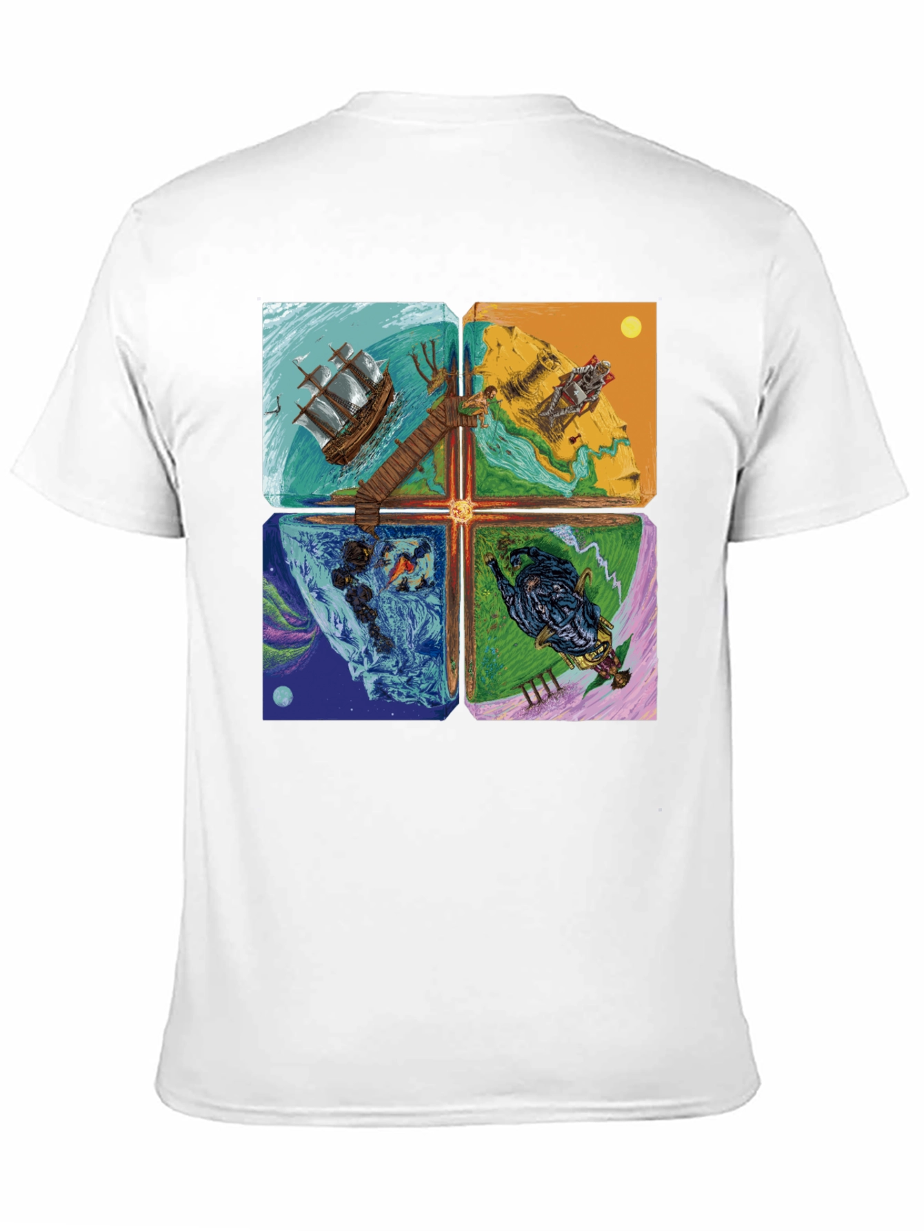 Elemental Worlds Graphic Tee - Black Crewneck T-Shirt
