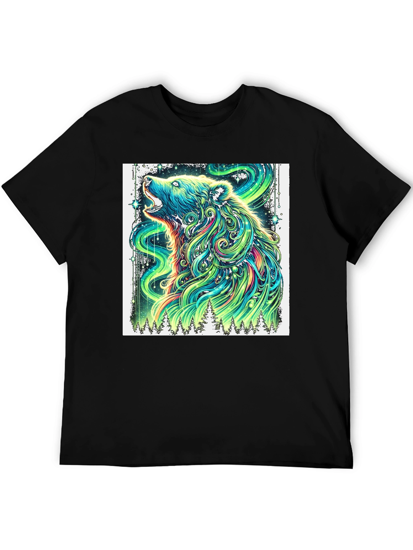 Aurora Bear Graphic Tee - Mens Black T-Shirt