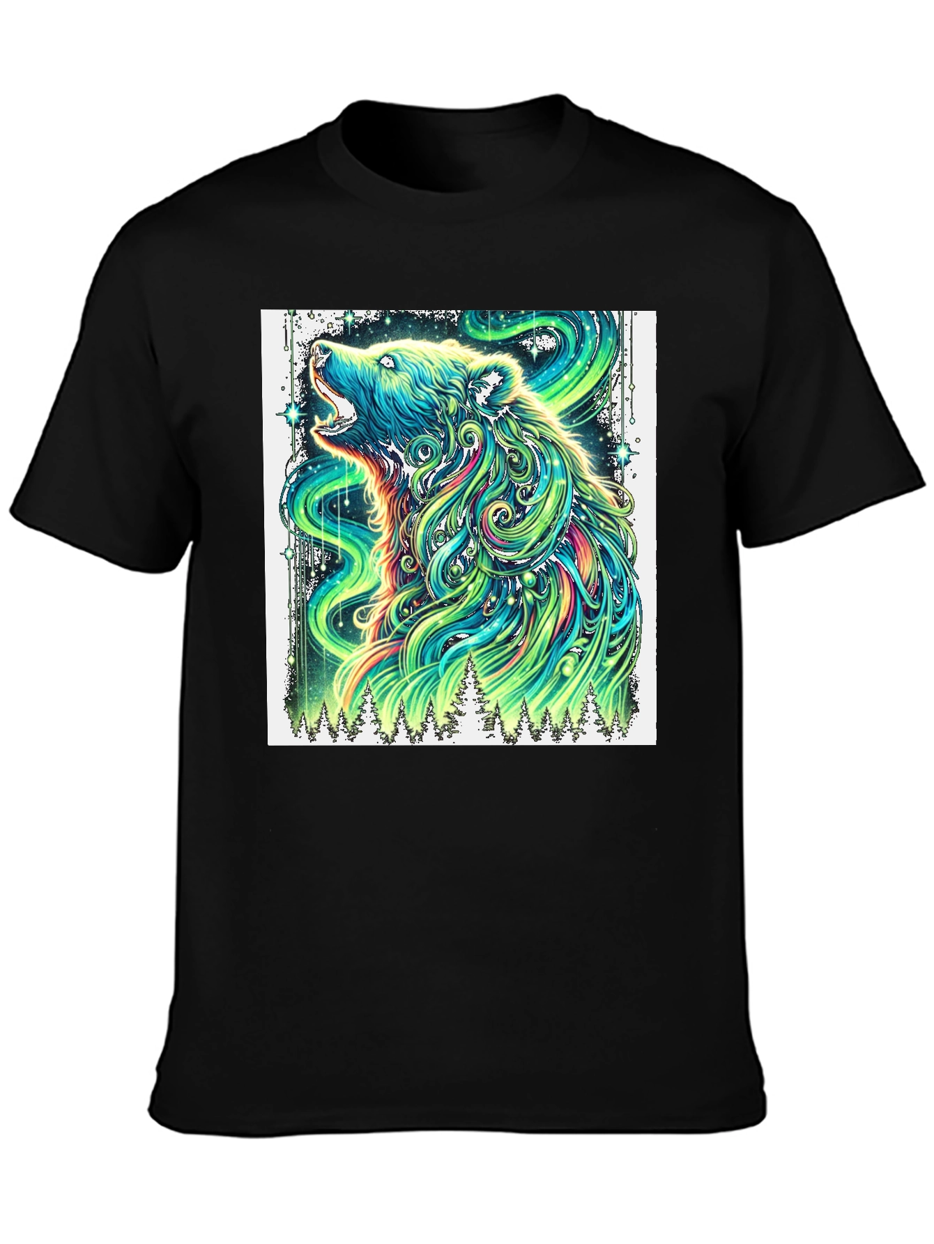 Aurora Bear Graphic Tee - Mens Black T-Shirt