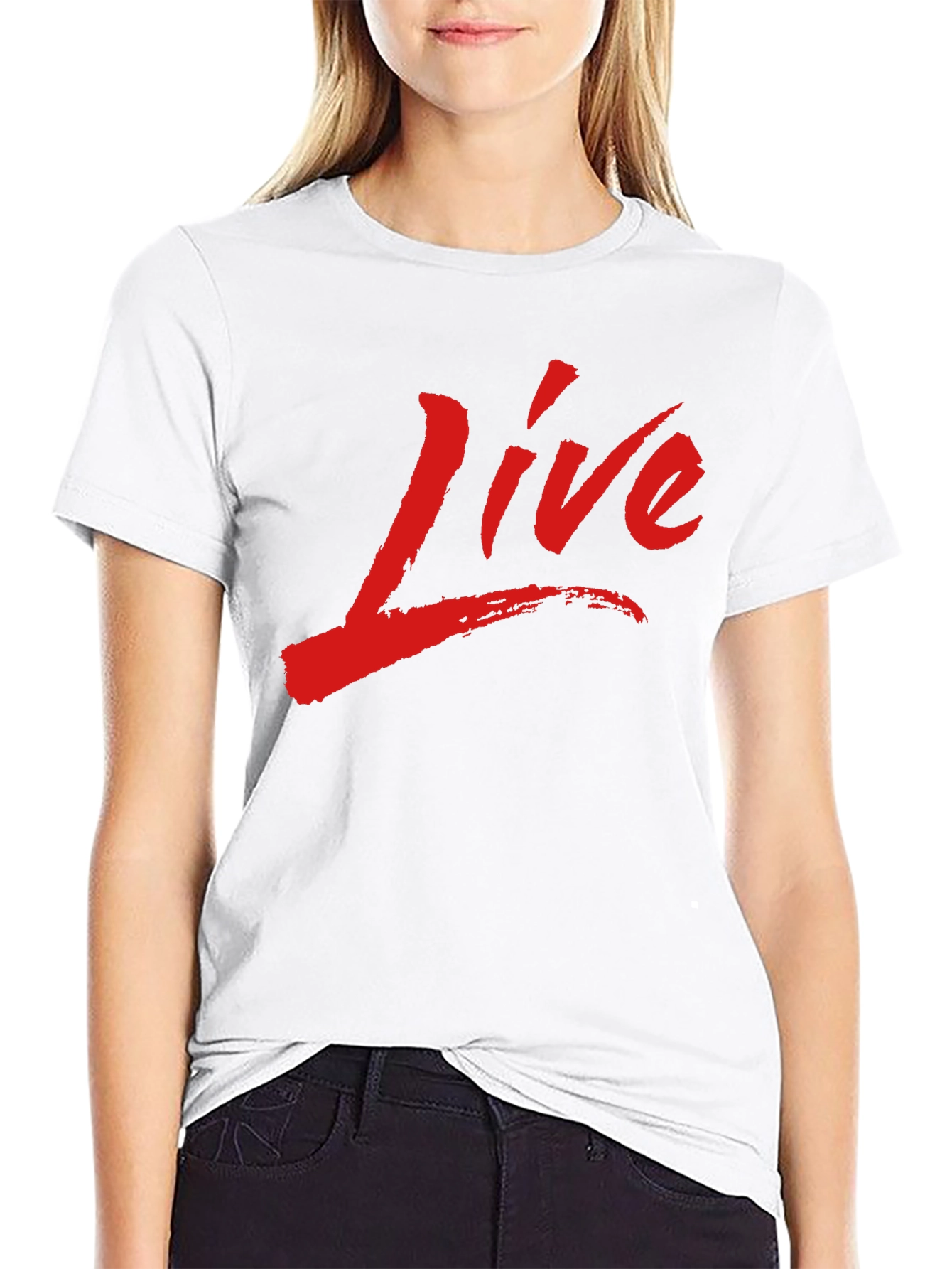 Live Graphic Print Black T-Shirt