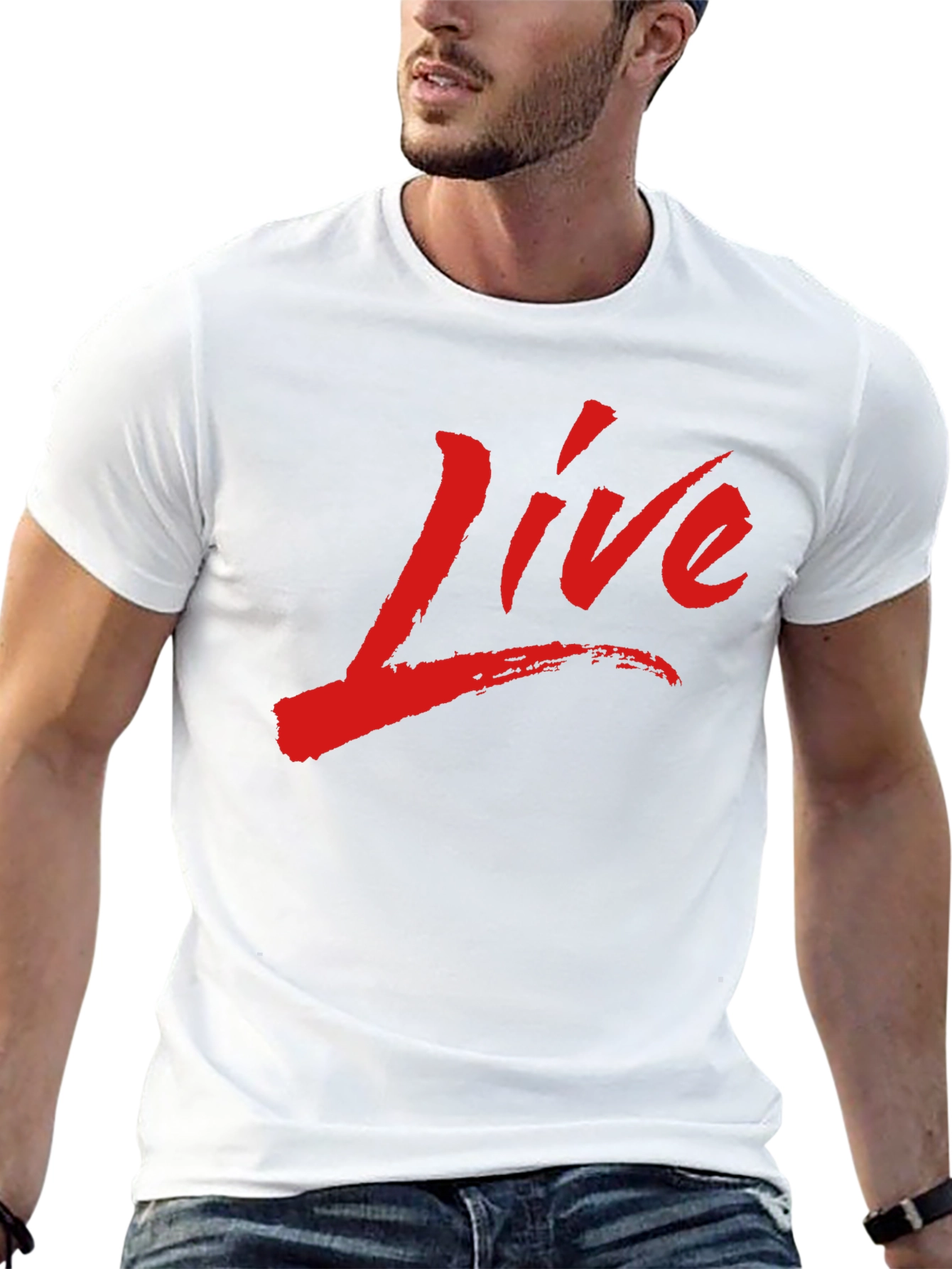 Live Graphic Print Black T-Shirt
