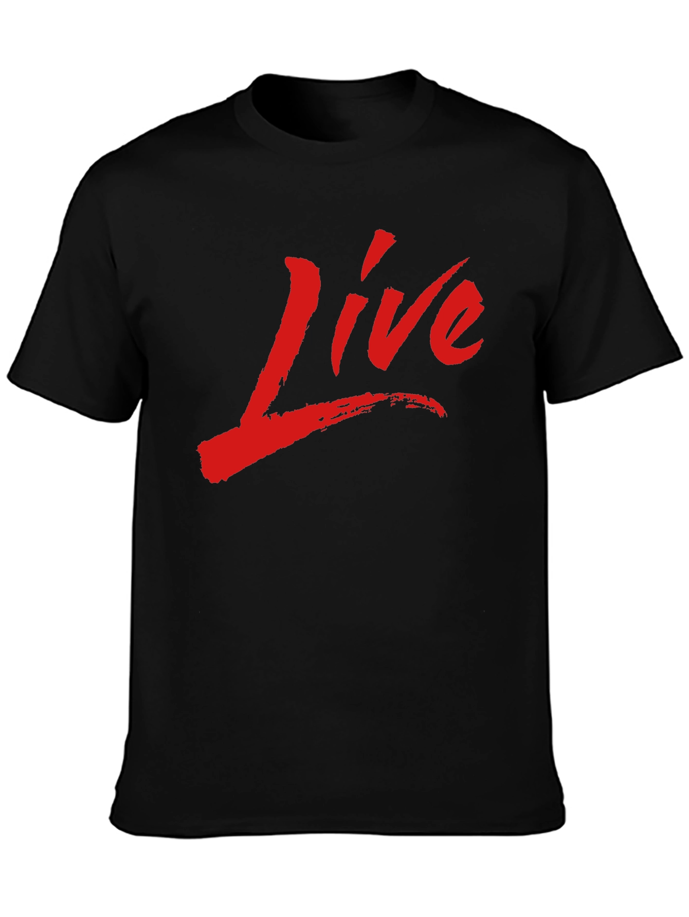 Live Graphic Print Black T-Shirt