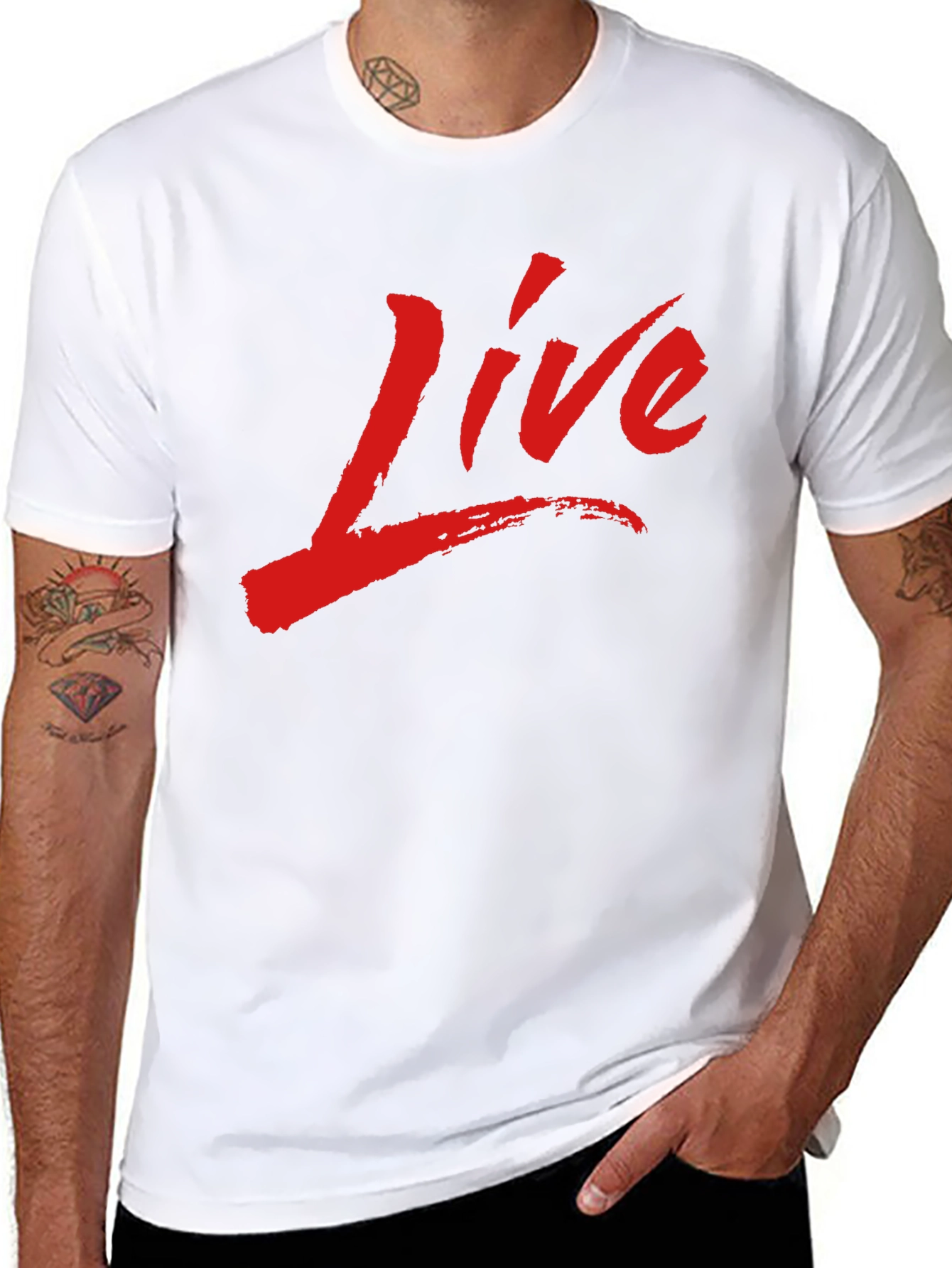 Live Graphic Print Black T-Shirt