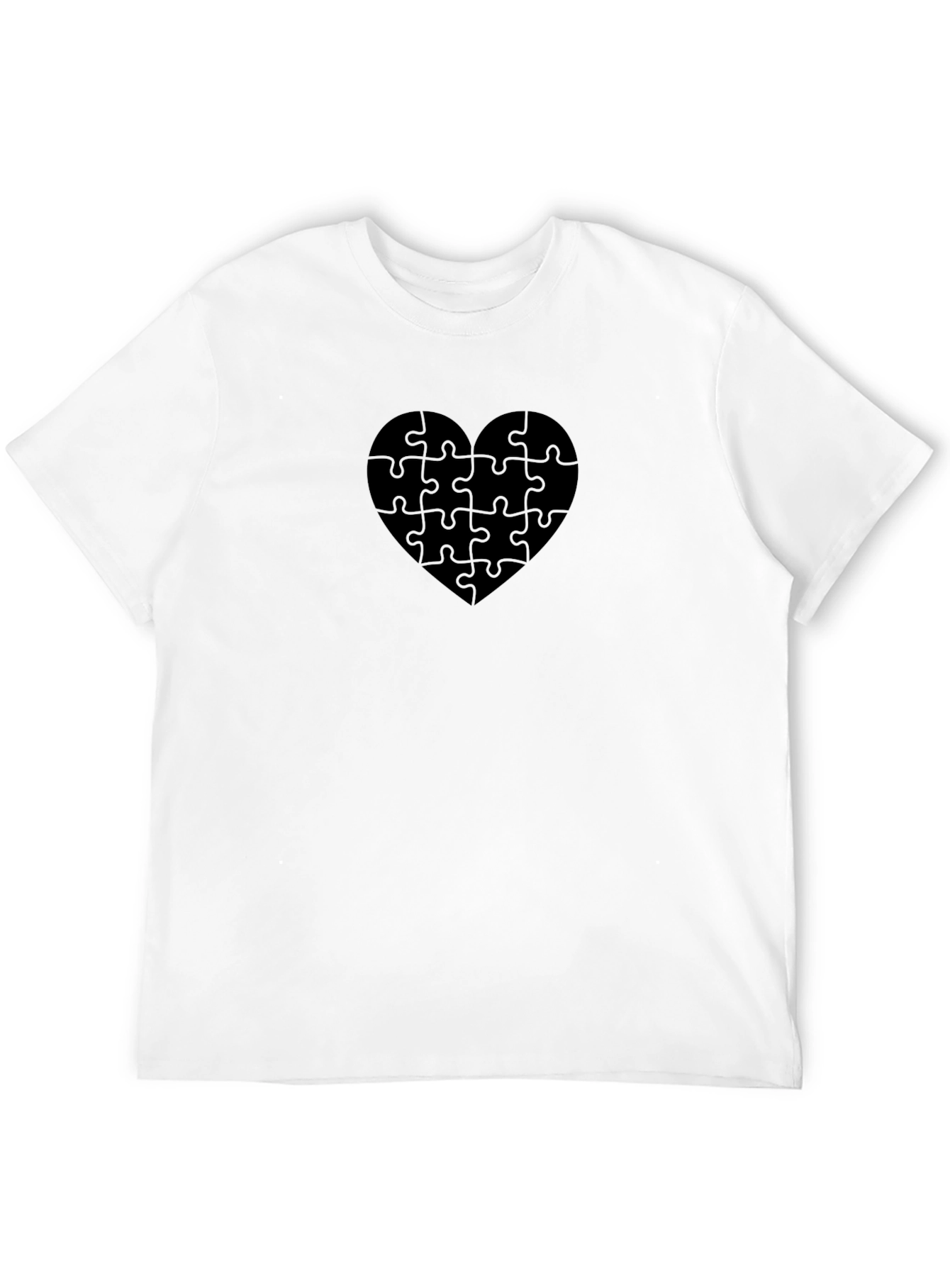 Heart Puzzle T-Shirt - Black Tee