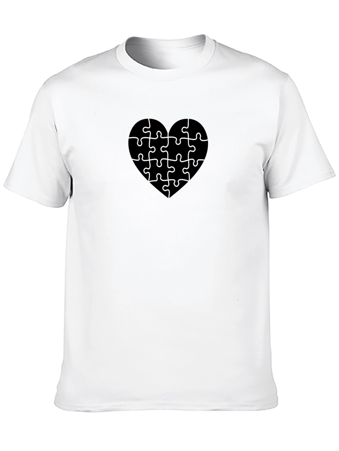 Heart Puzzle T-Shirt - Black Tee