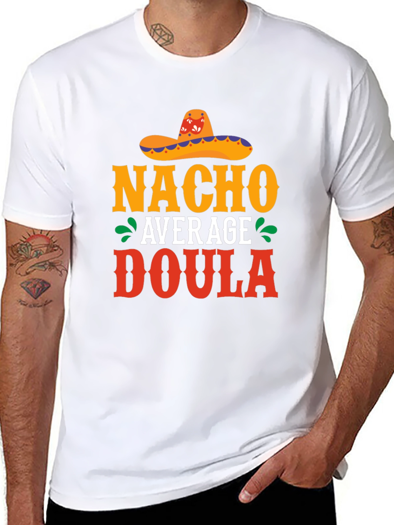 Nacho Average Doula T-Shirt Funny Mexican Sombrero