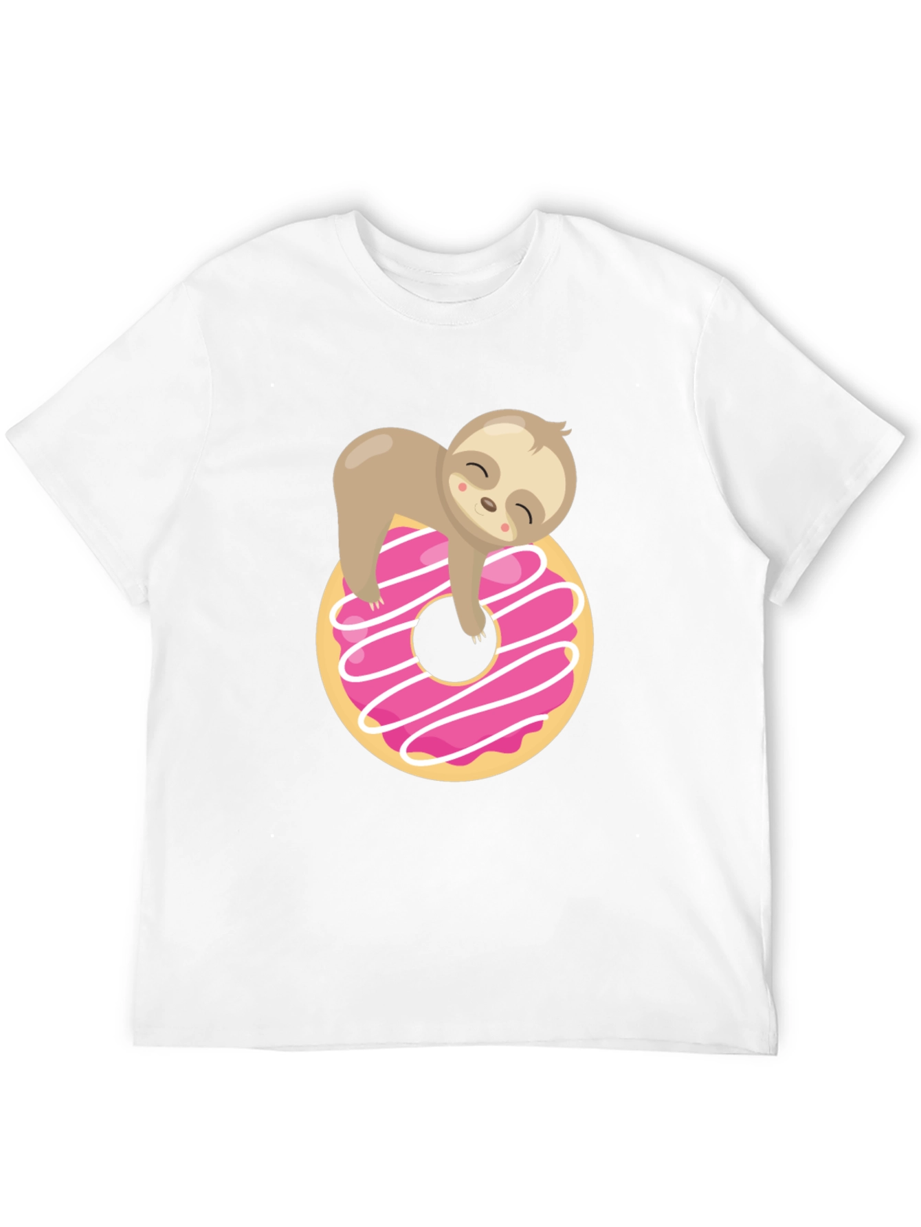 Sloth Donut Graphic T-Shirt Black