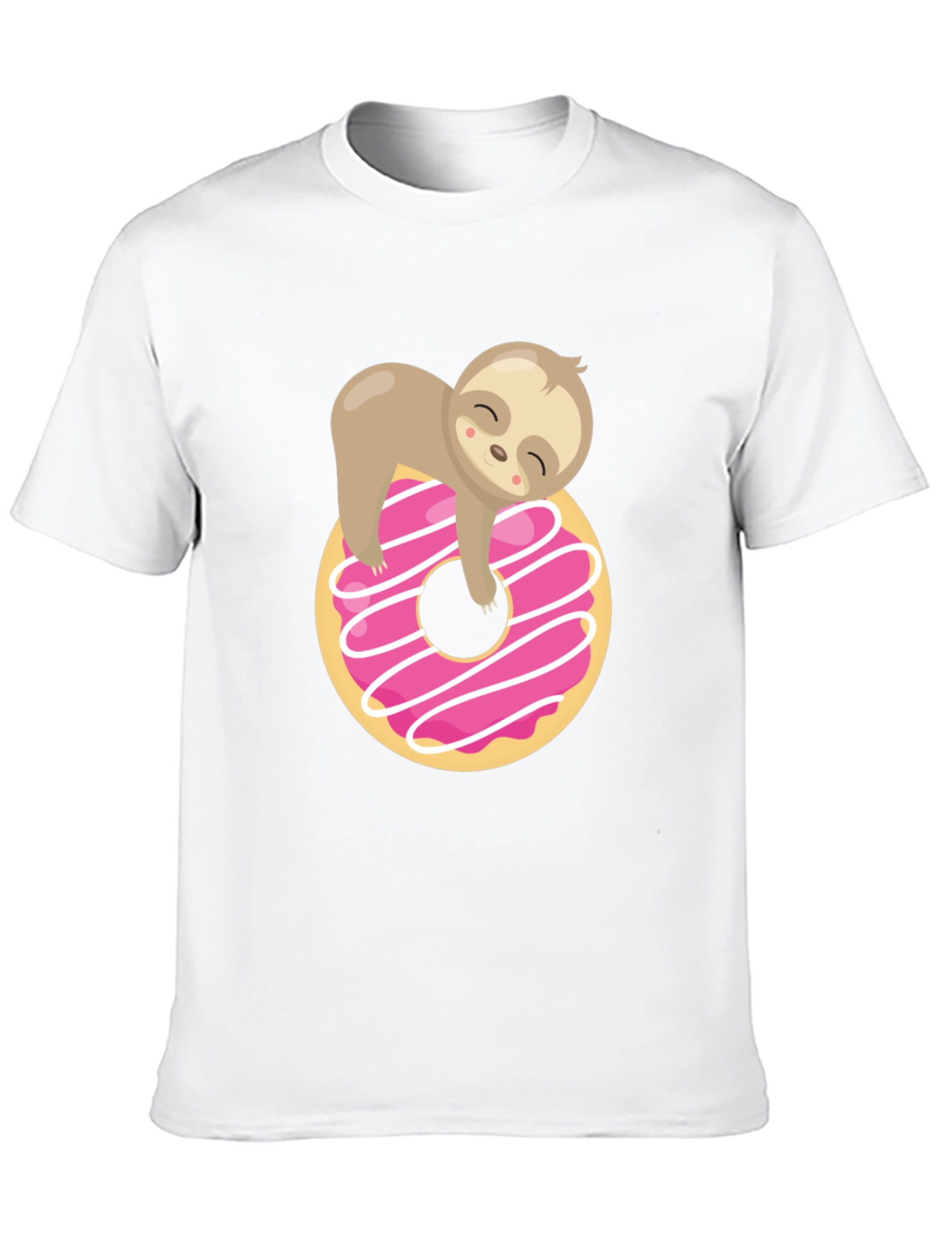Sloth Donut Graphic T-Shirt Black