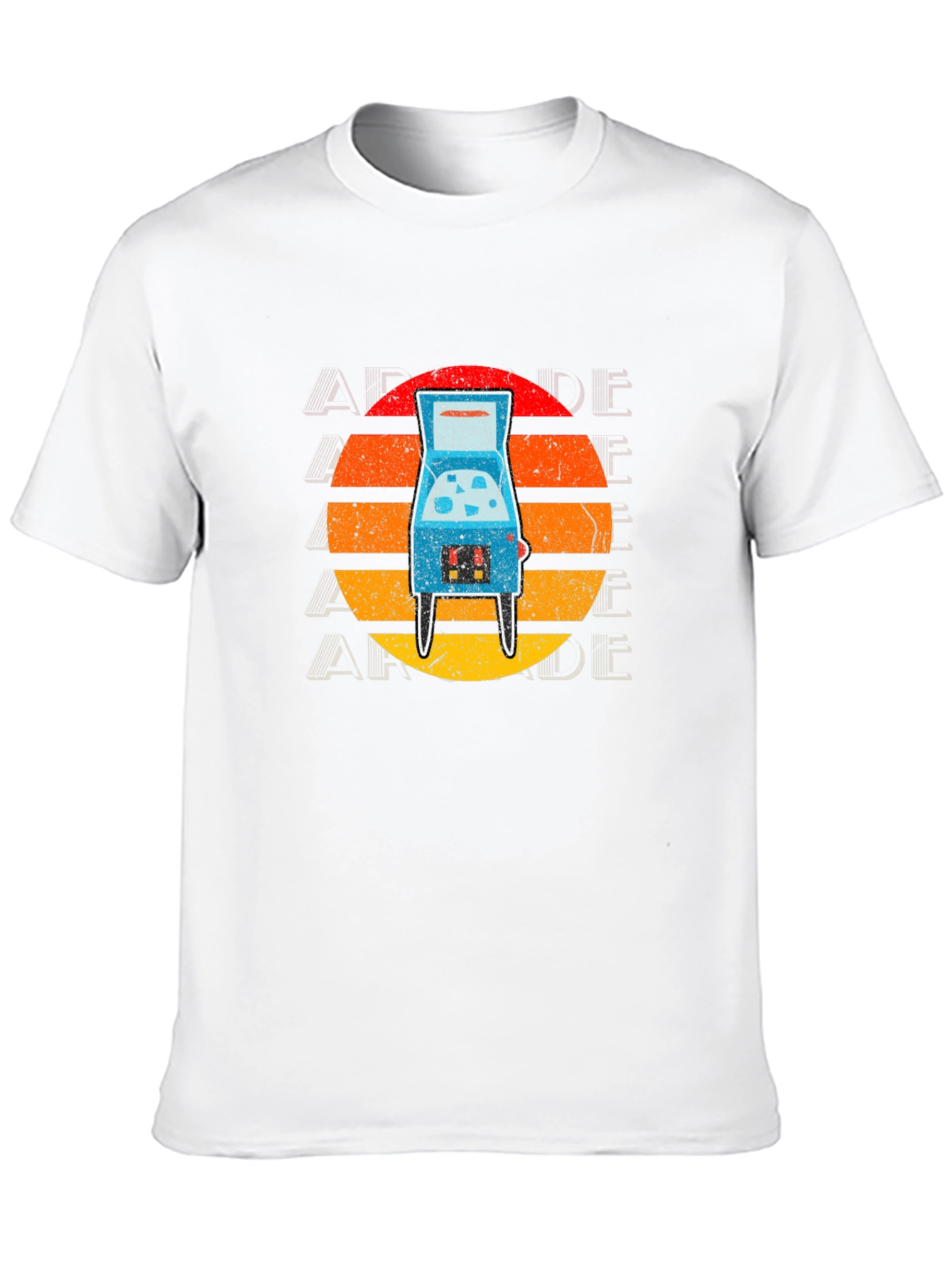 Retro Arcade Sunset T-Shirt - Black