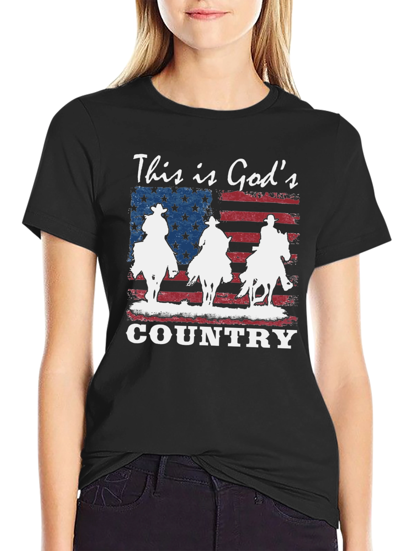 Gods Country Patriotic Graphic T-Shirt