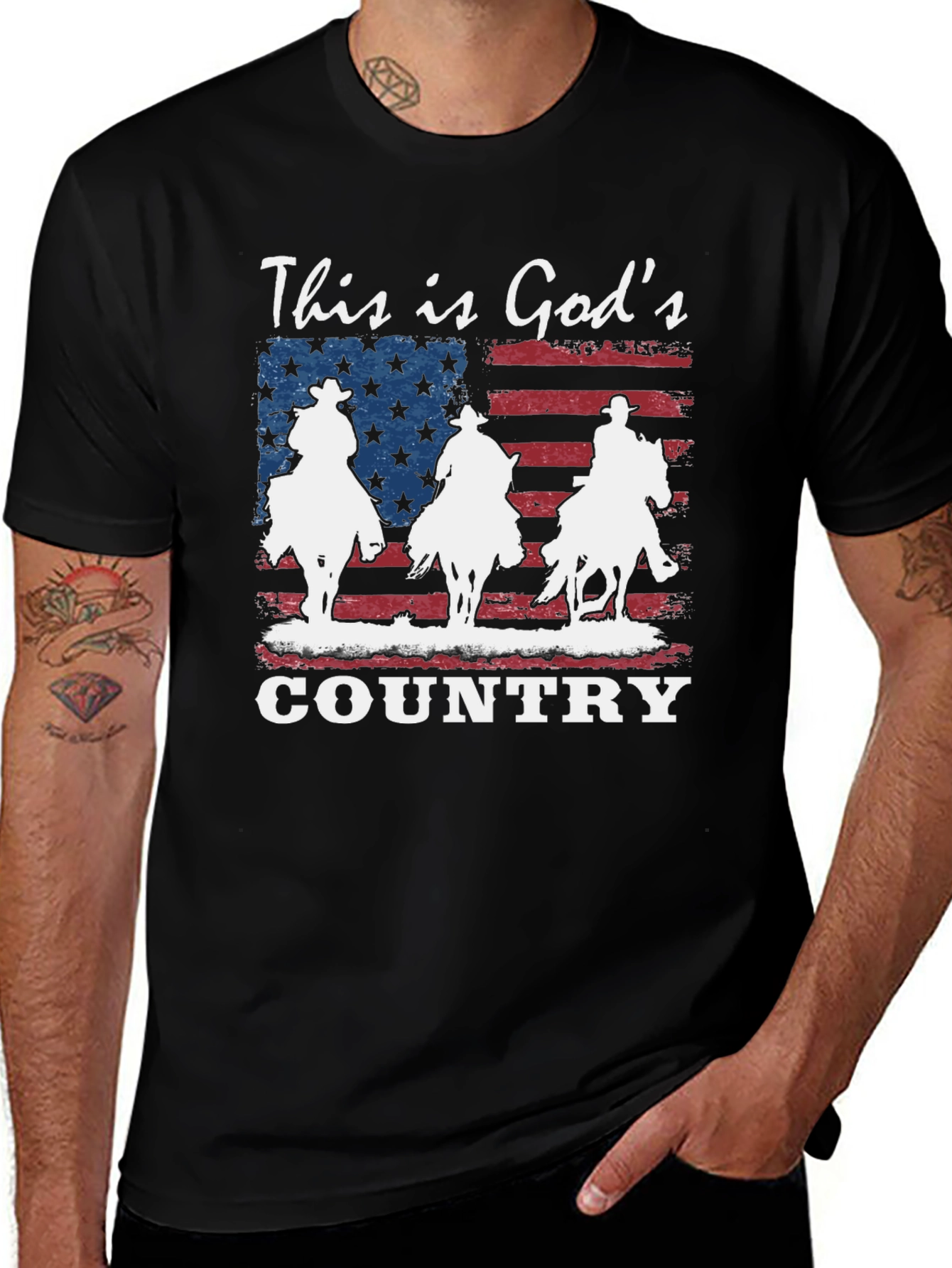 Gods Country Patriotic Graphic T-Shirt