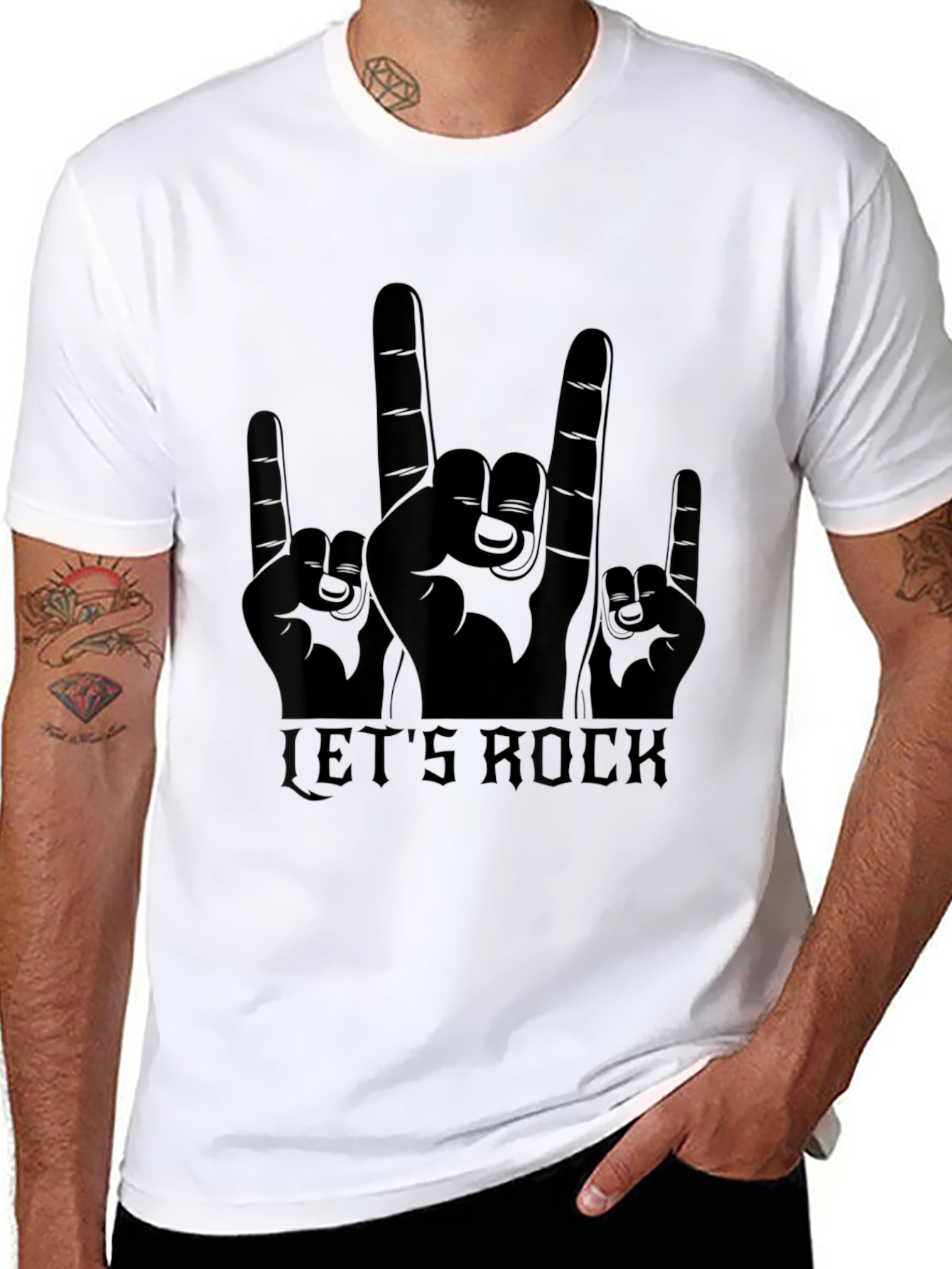 Lets Rock Graphic T-Shirt - Black