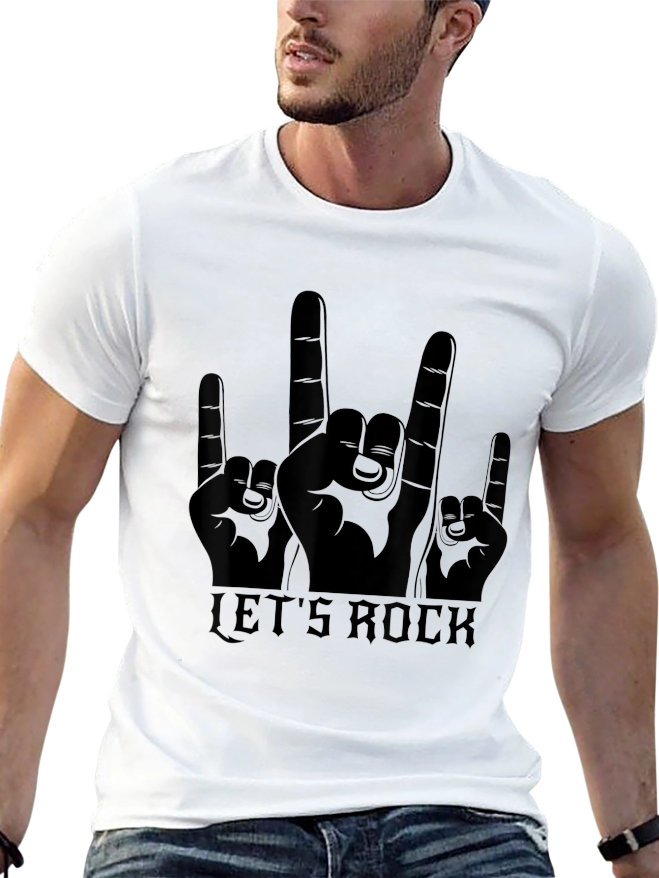 Lets Rock Graphic T-Shirt - Black