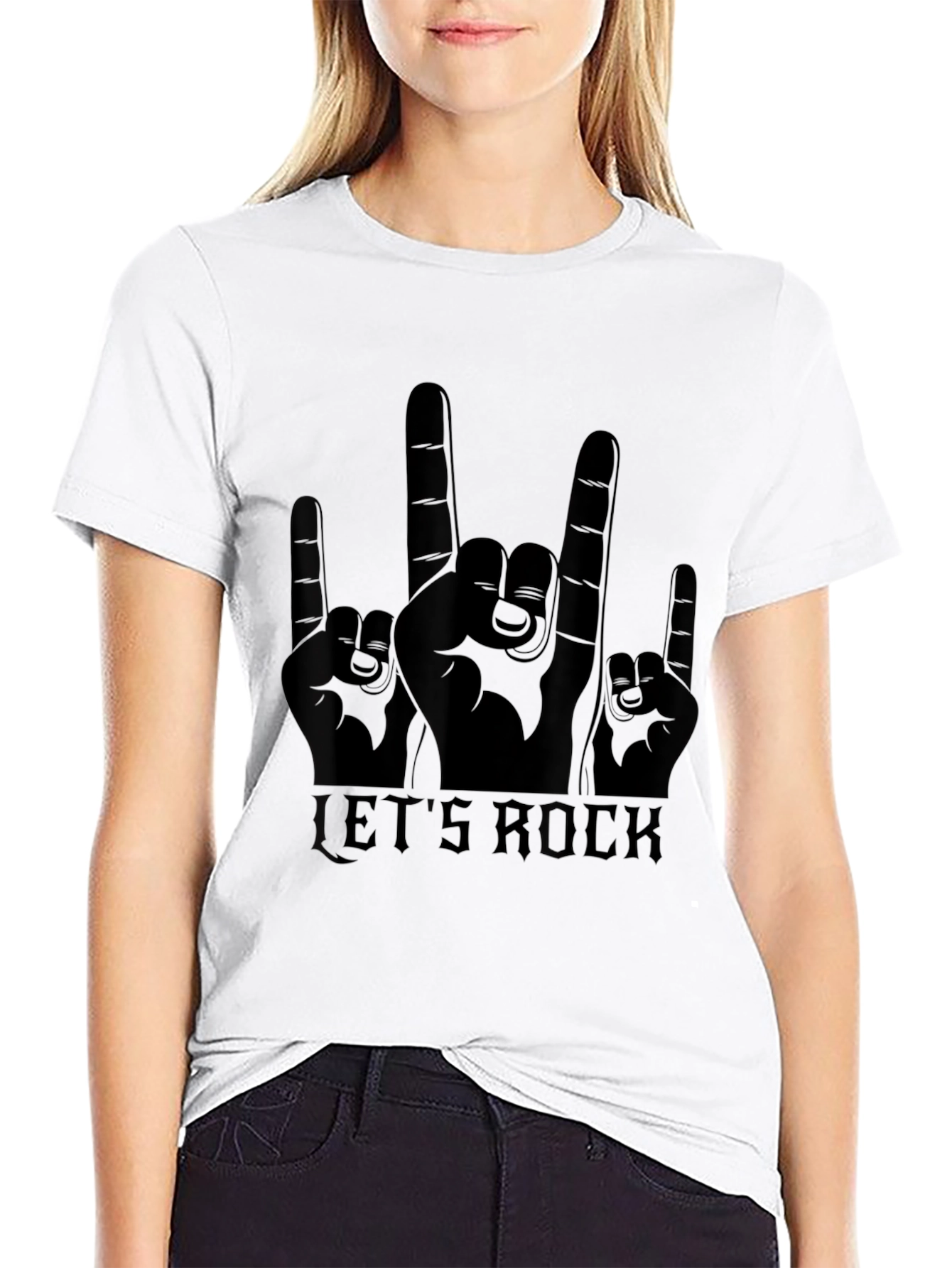 Lets Rock Graphic T-Shirt - Black