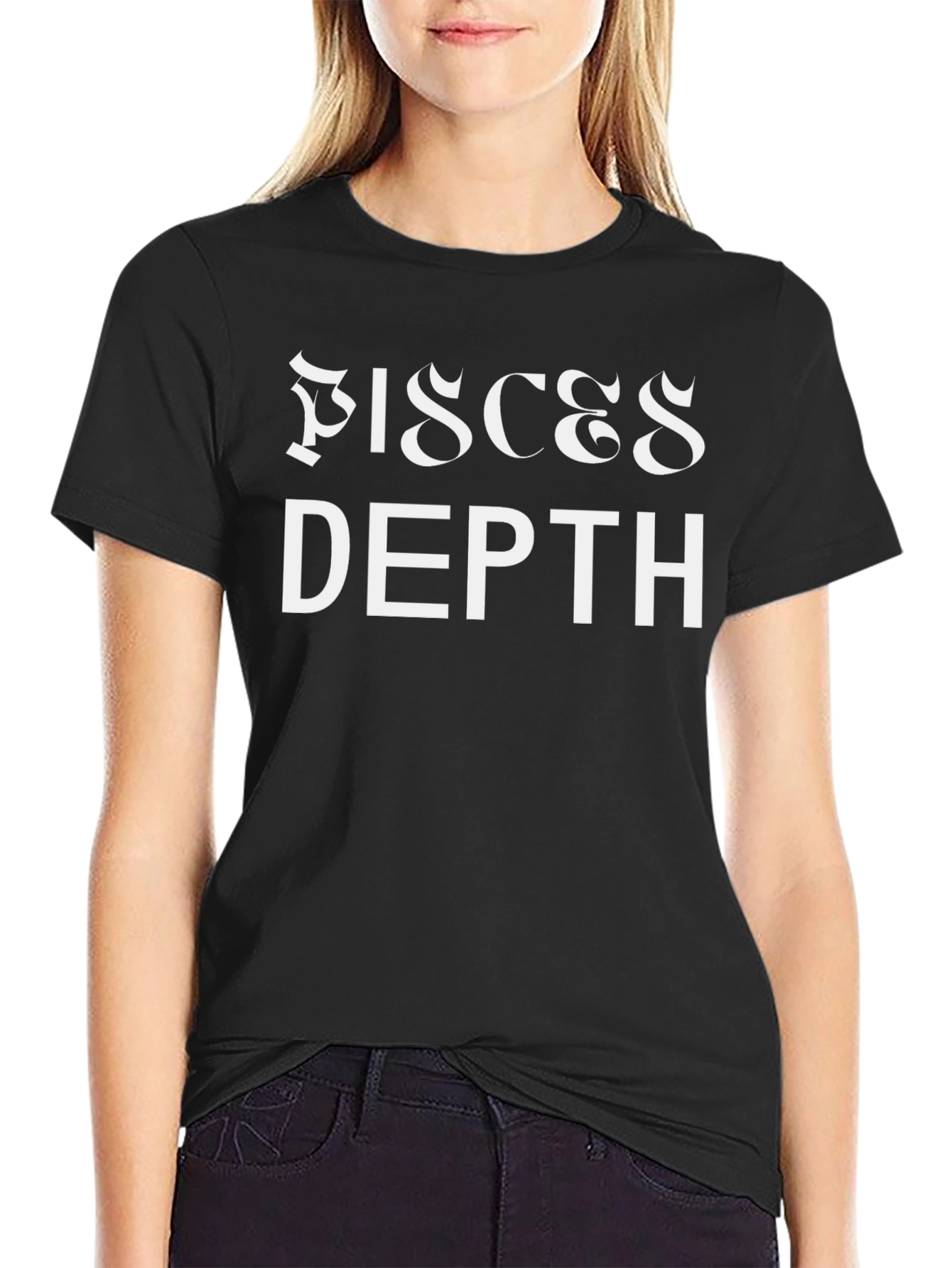 Pisces Depth Black Graphic T-Shirt