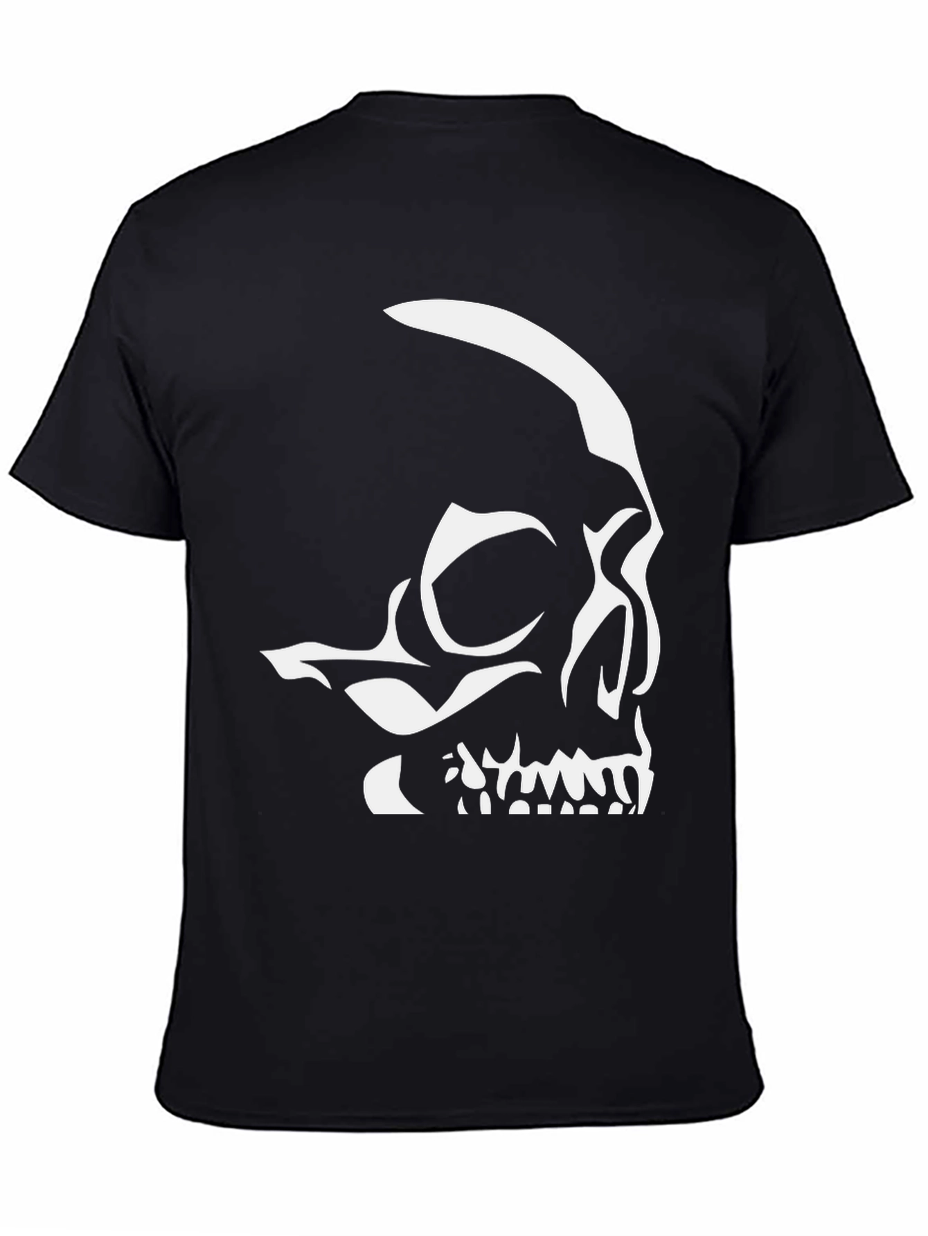 Skull Graphic Tee - Black Cotton Blend T-Shirt