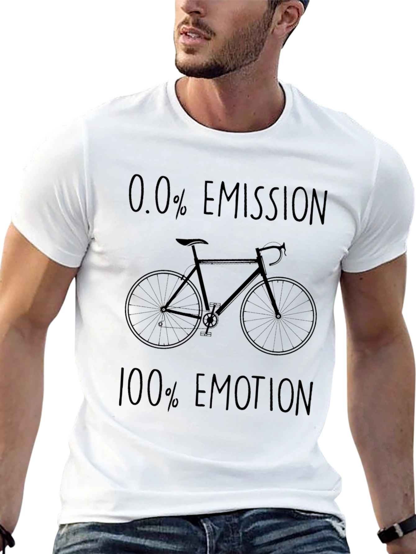 Eco Ride: 0.0% Emission 100% Emotion Black Bike T-Shirt