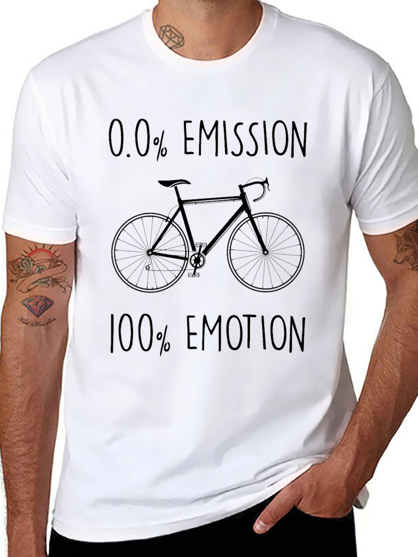 Eco Ride: 0.0% Emission 100% Emotion Black Bike T-Shirt